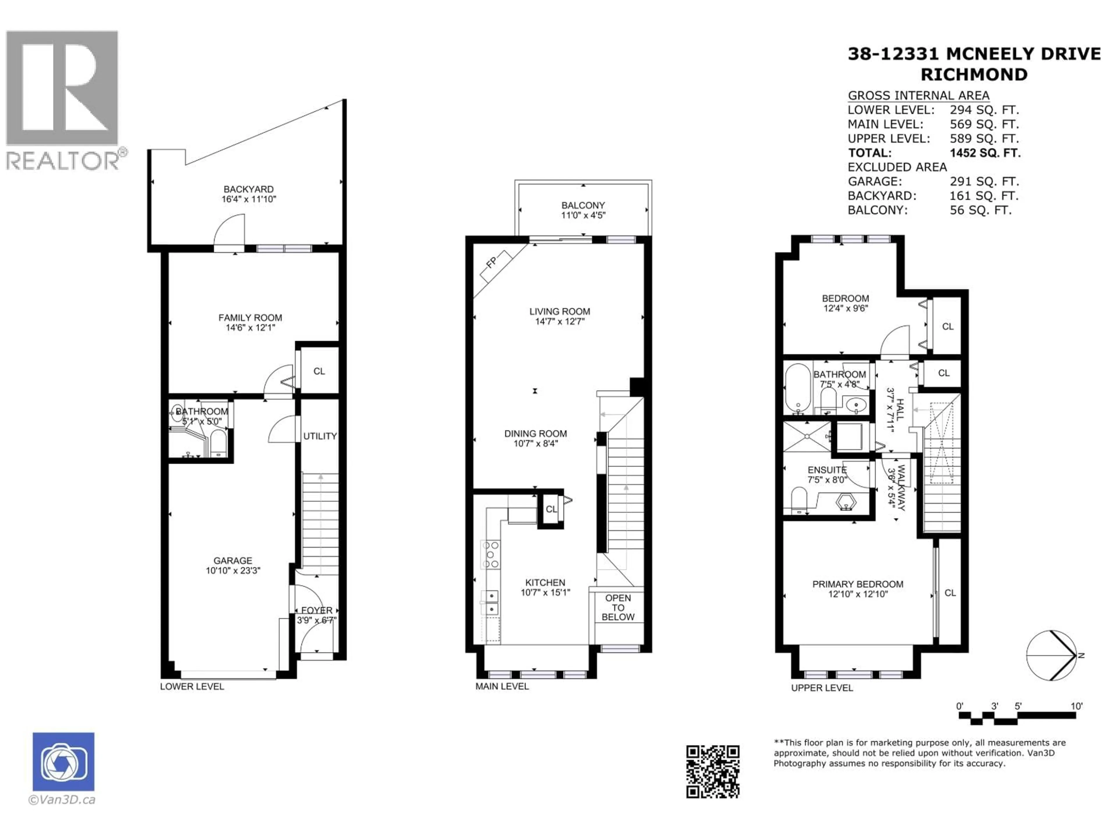 Floor plan for 38 - 12331 MCNEELY DRIVE, Richmond British Columbia V6V2S3