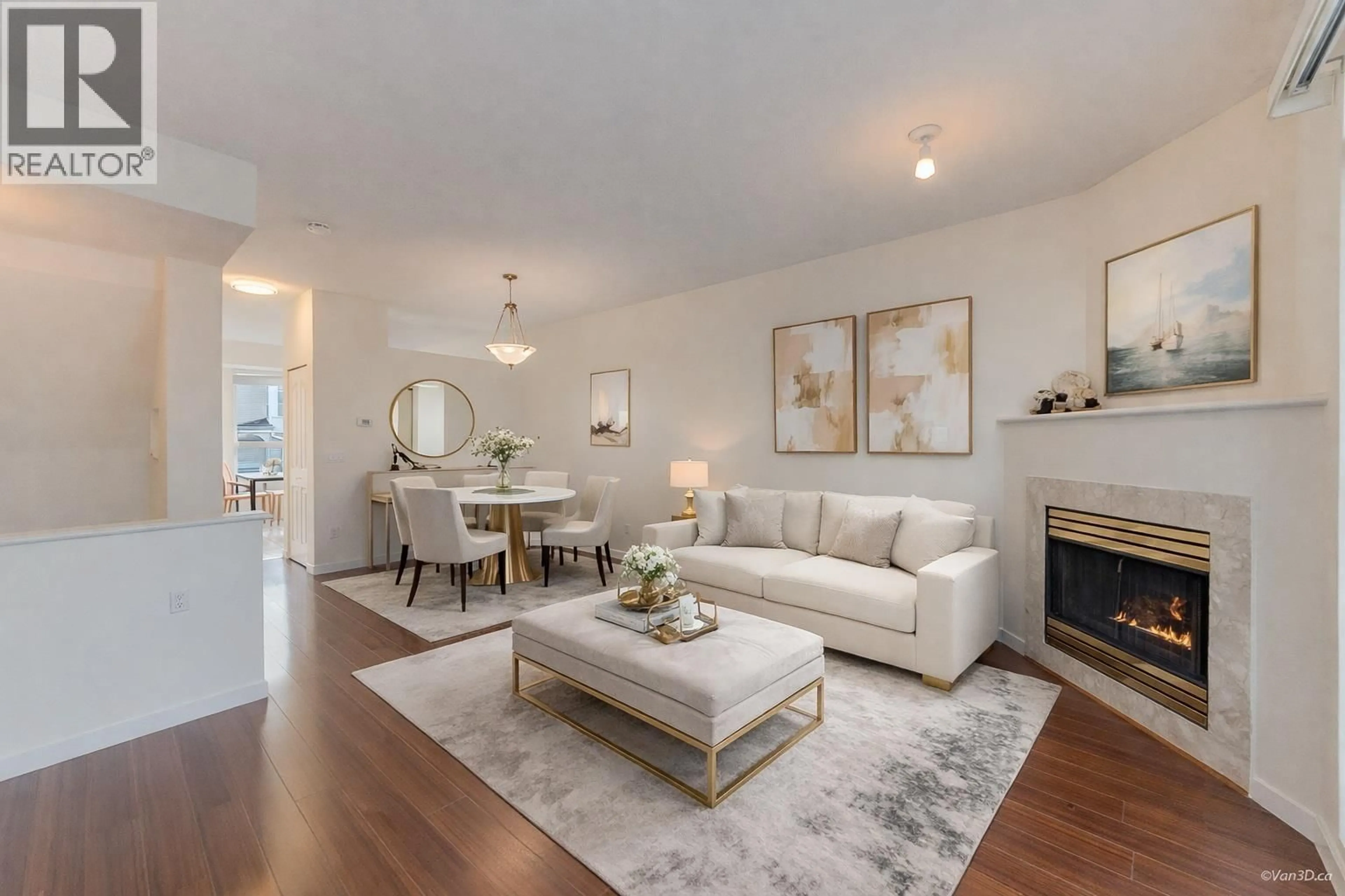 Living room with furniture, wood/laminate floor for 38 - 12331 MCNEELY DRIVE, Richmond British Columbia V6V2S3