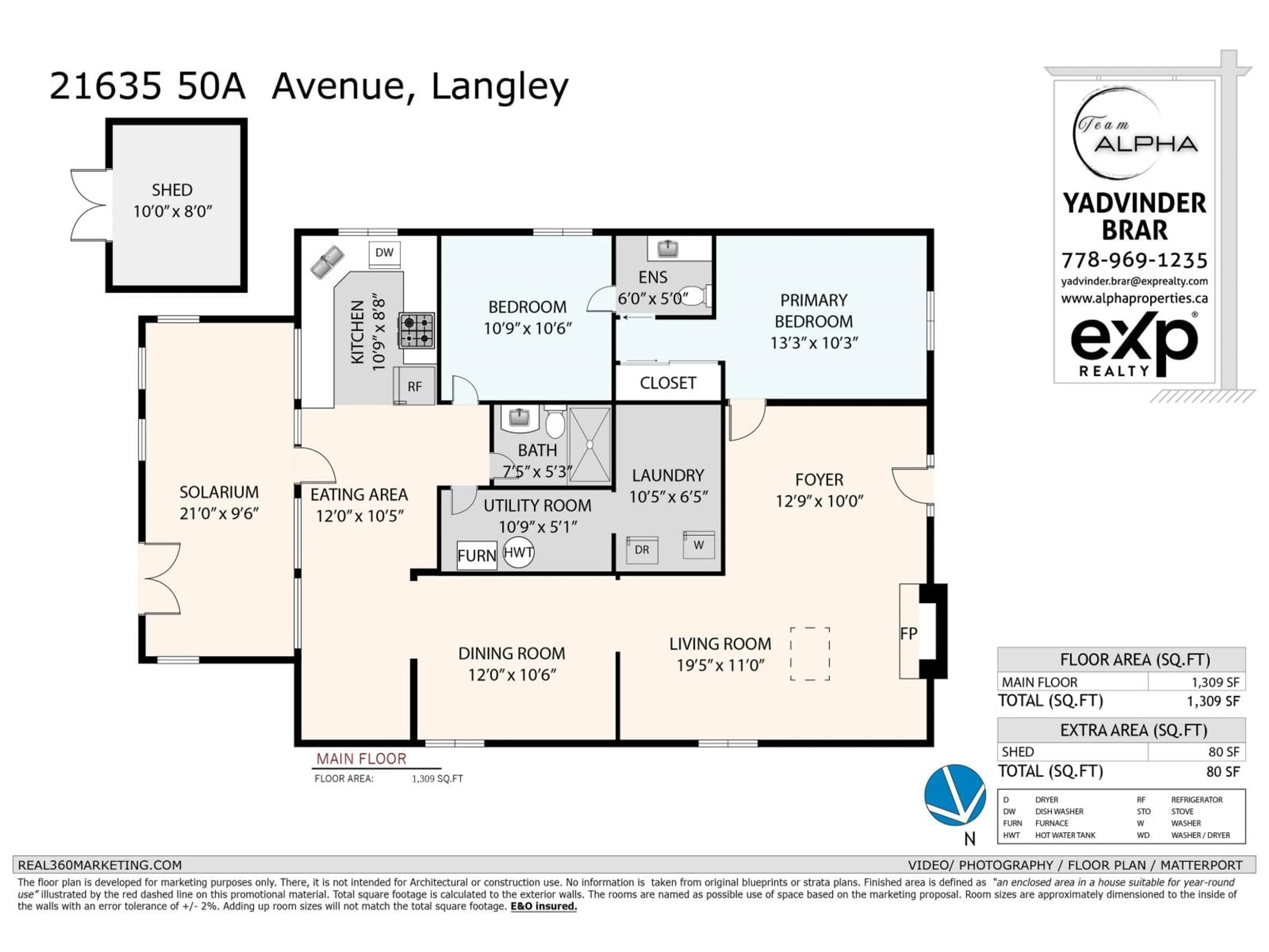 Floor plan for 21635 50A AVENUE, Langley British Columbia V3A8W9
