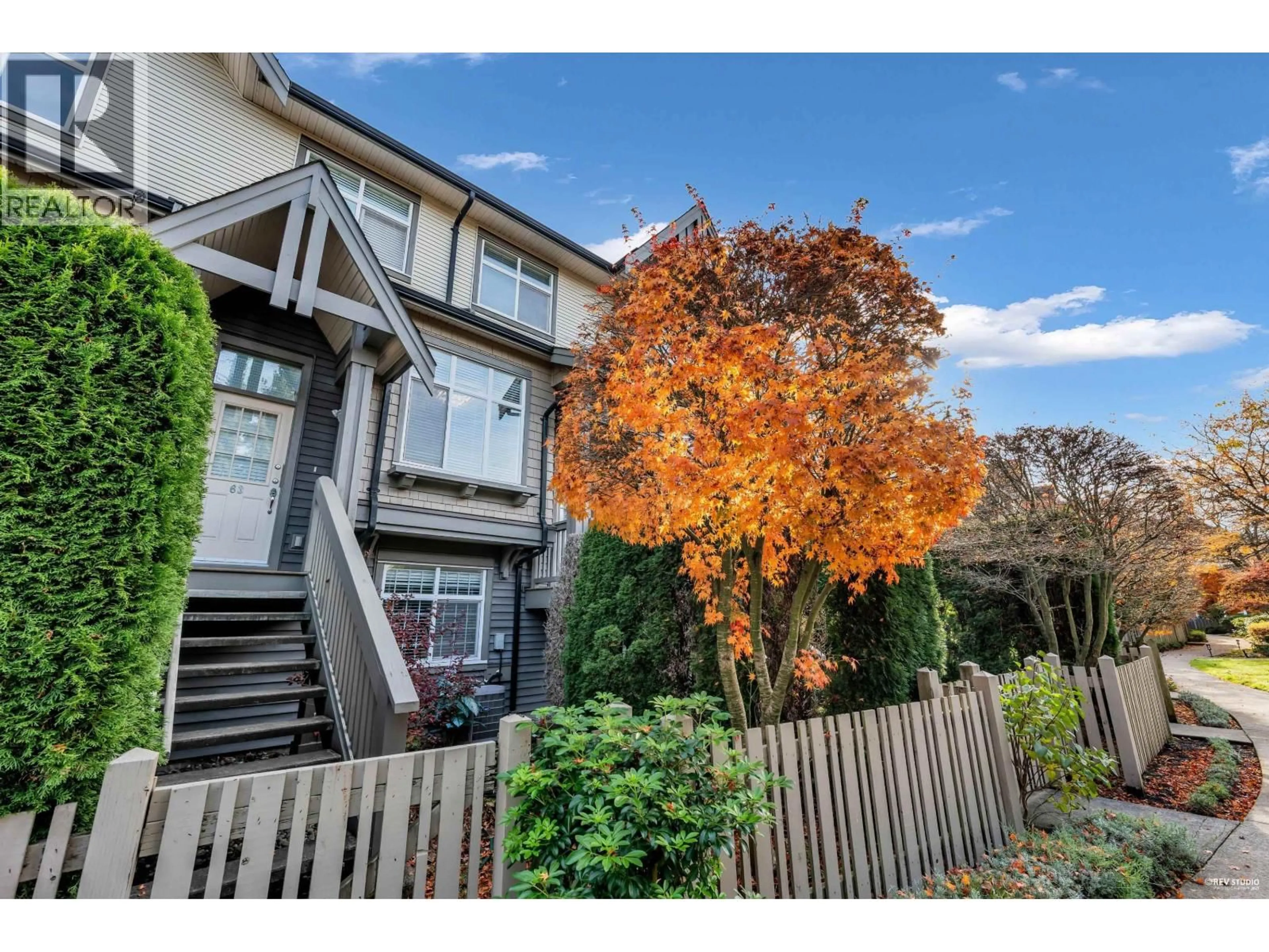 A pic from outside/outdoor area/front of a property/back of a property/a pic from drone, street for 63 - 9800 ODLIN ROAD, Richmond British Columbia V6X0C2