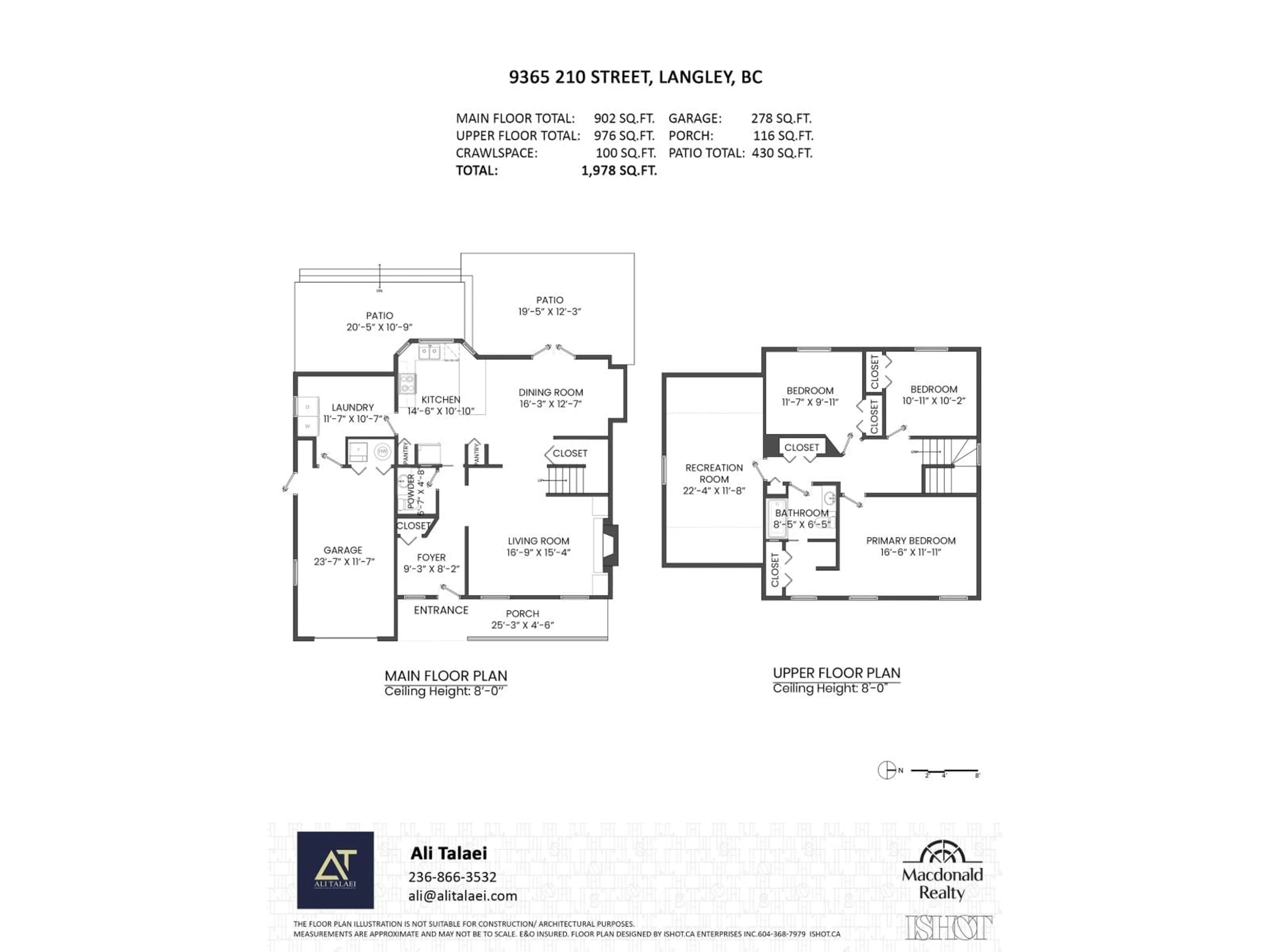 Floor plan for 9365 210 STREET, Langley British Columbia V1M1W2