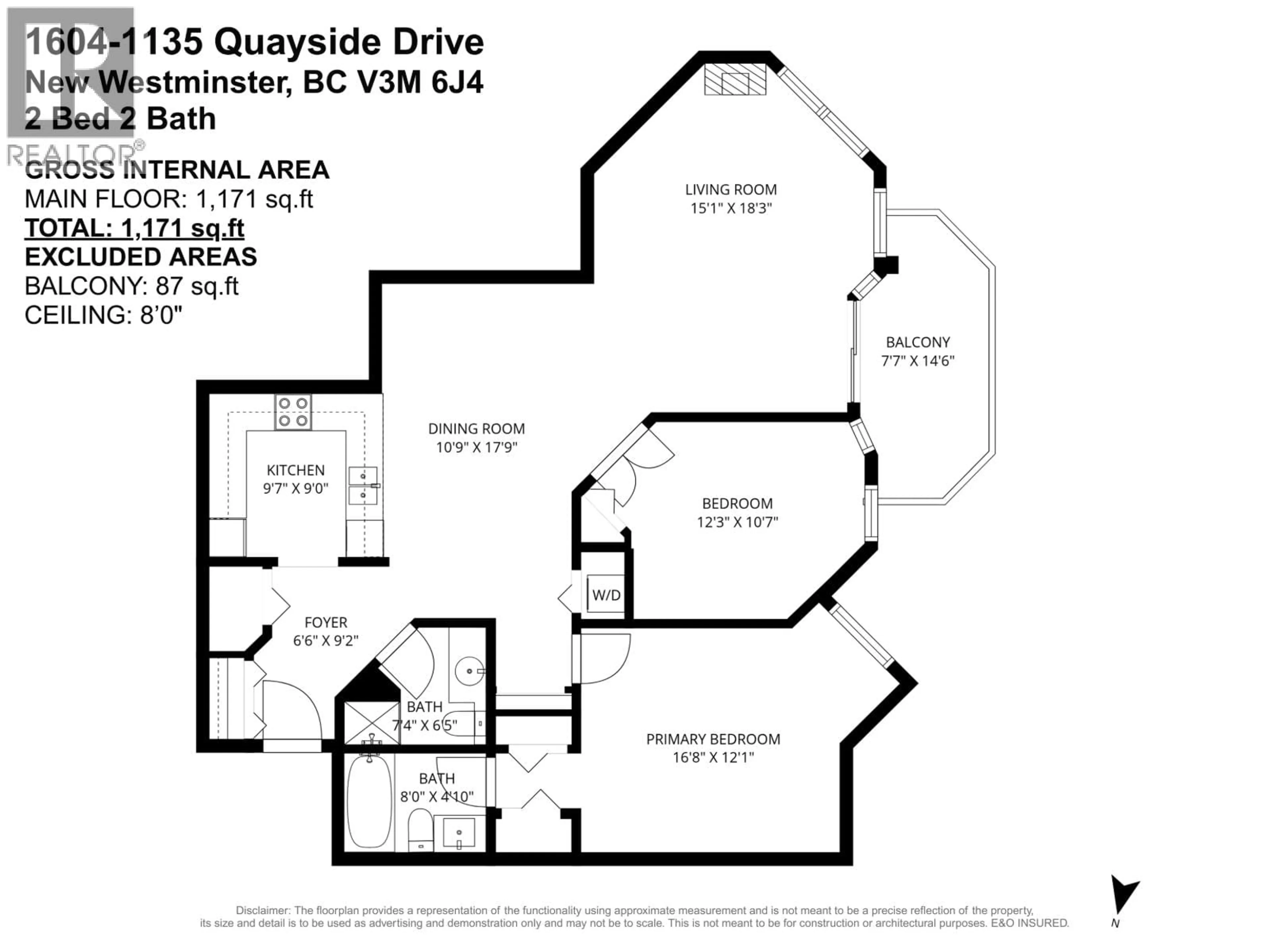 Floor plan for 1604 - 1135 QUAYSIDE DRIVE, New Westminster British Columbia V3M6J4