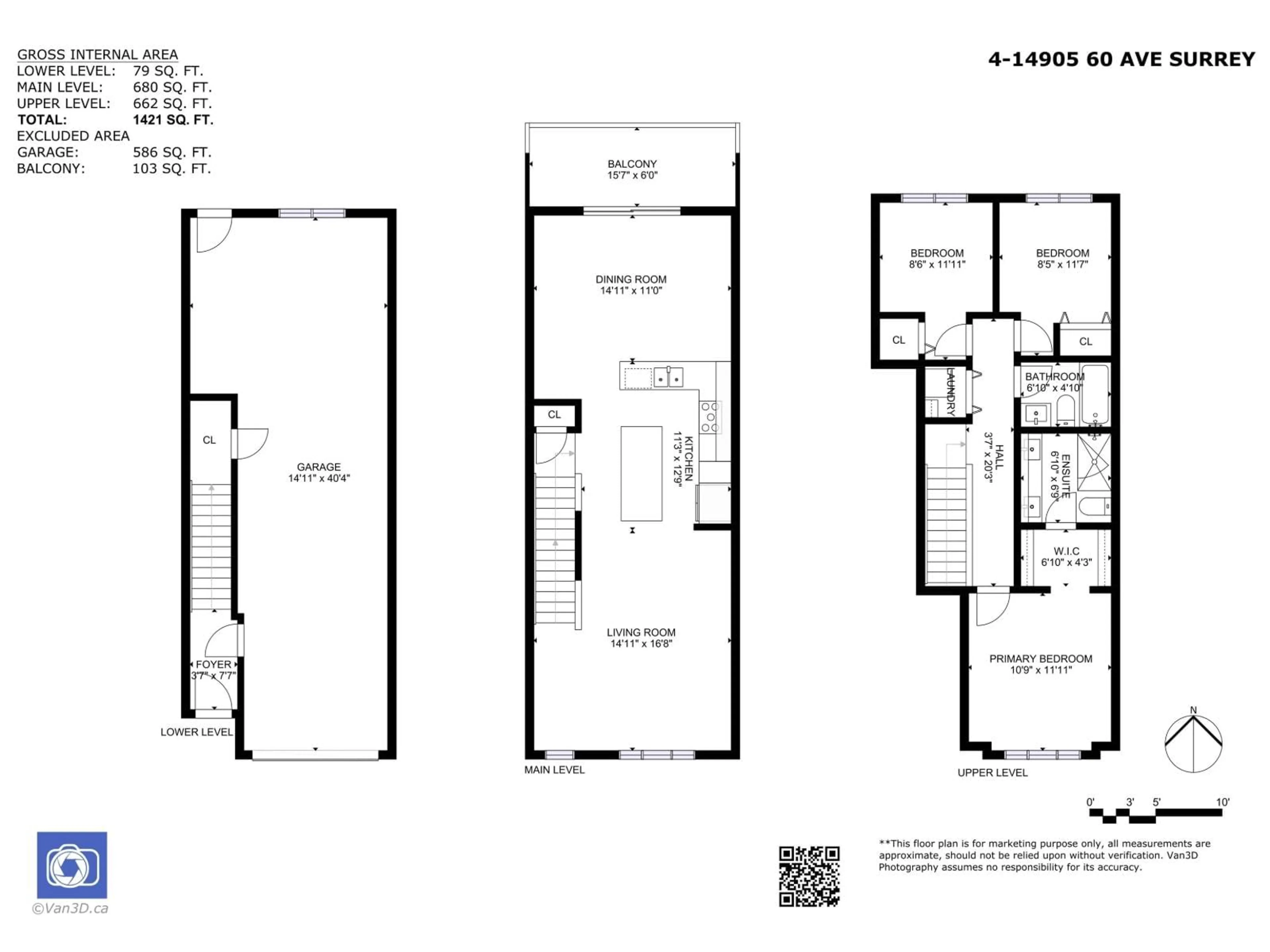 Floor plan for 4 - 14905 60 AVENUE, Surrey British Columbia V3S1R8