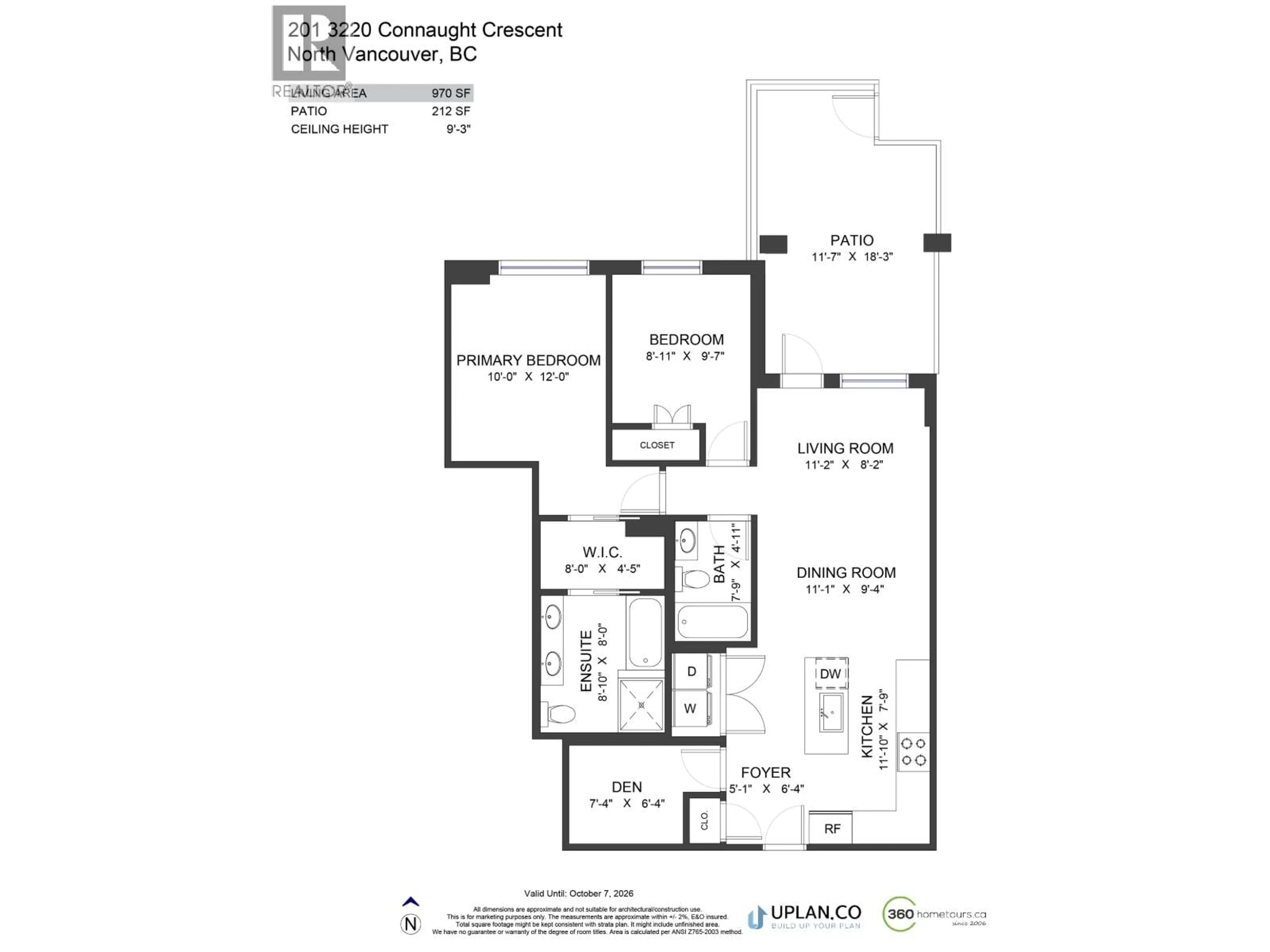 Floor plan for 201 - 3220 CONNAUGHT CRESCENT, North Vancouver British Columbia V7R0A5