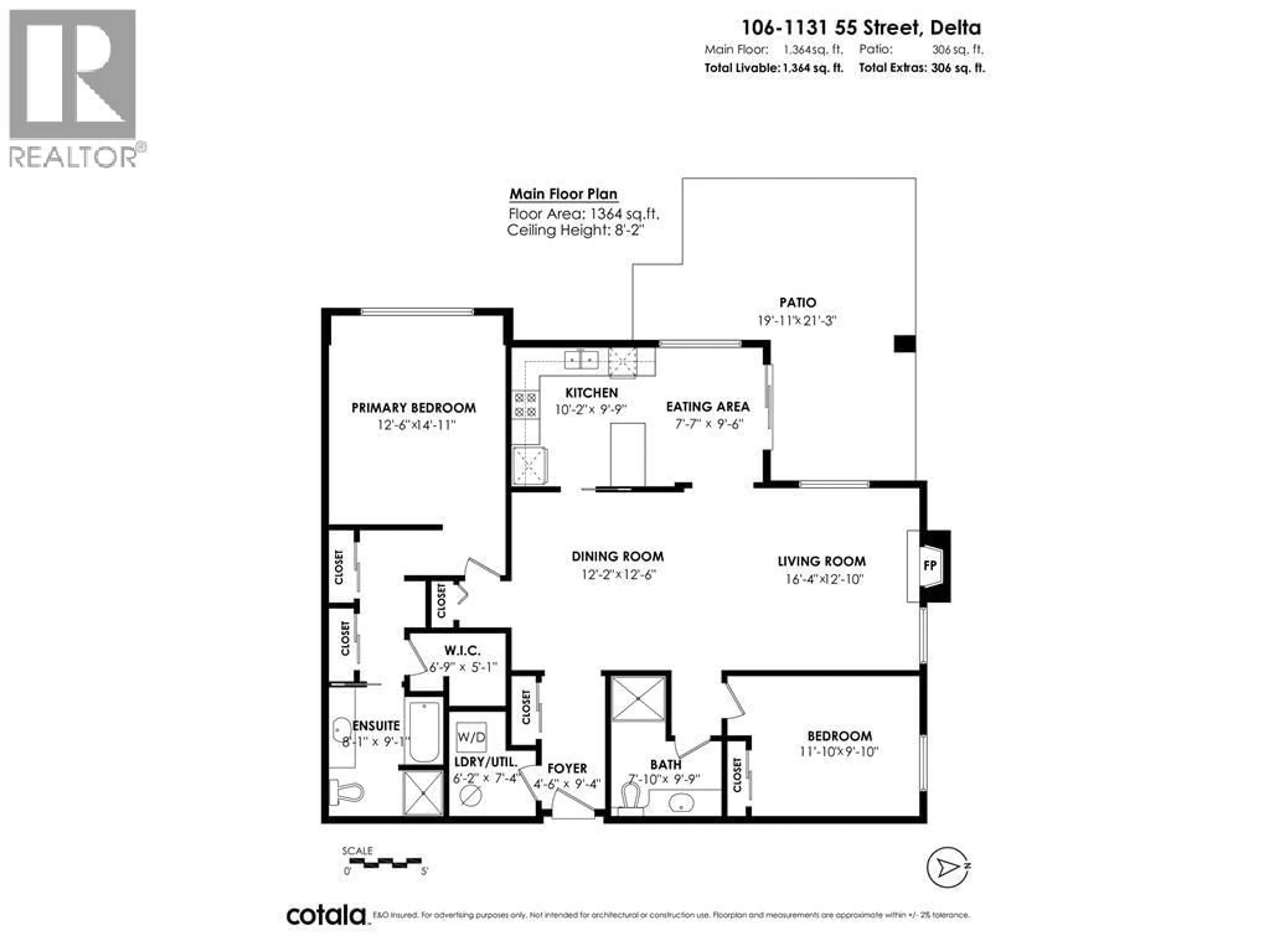 Floor plan for 106 - 1131 55 STREET, Delta British Columbia V4M3J9