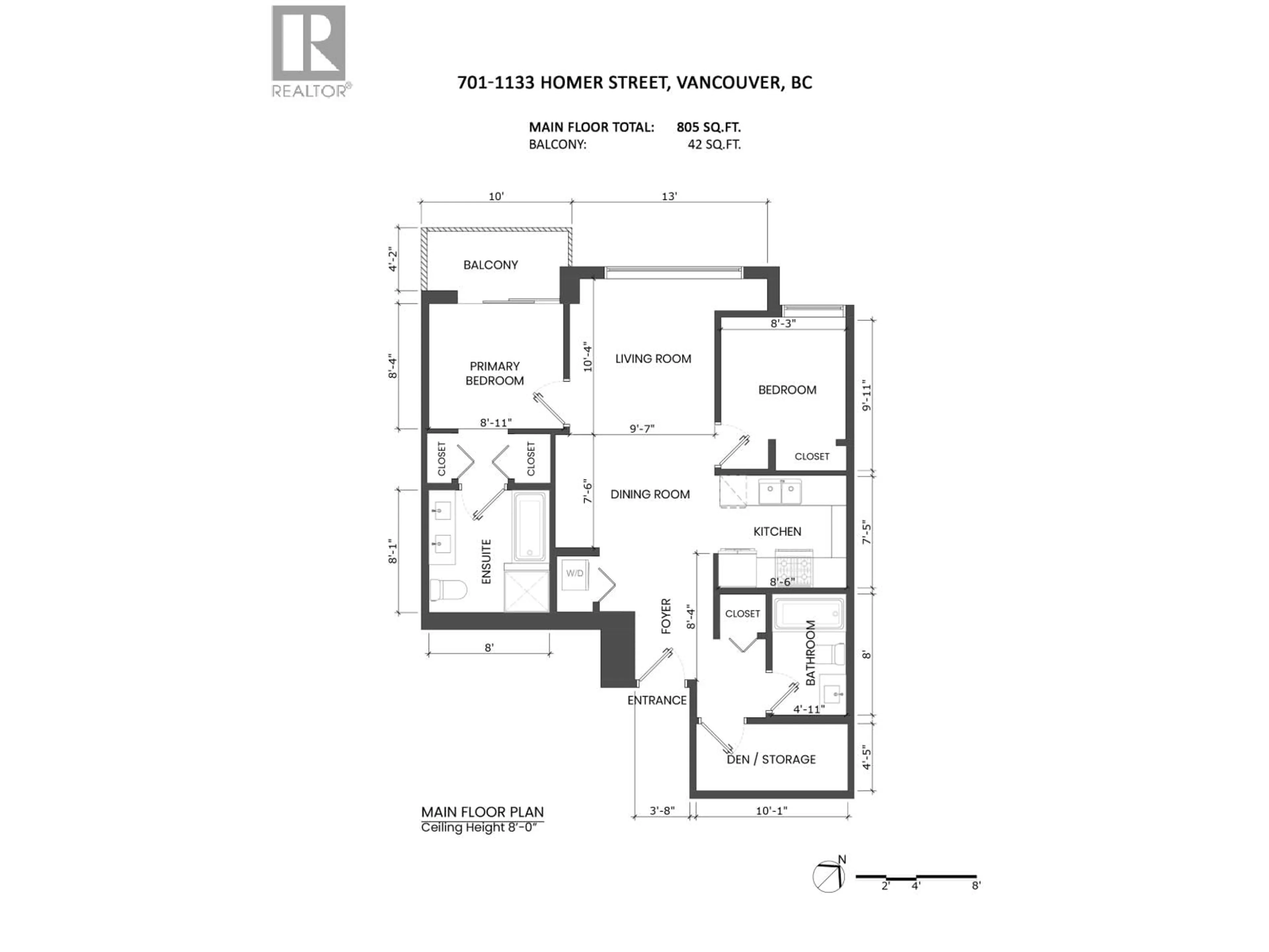 Floor plan for 701 - 1133 HOMER STREET, Vancouver British Columbia V6B0B1