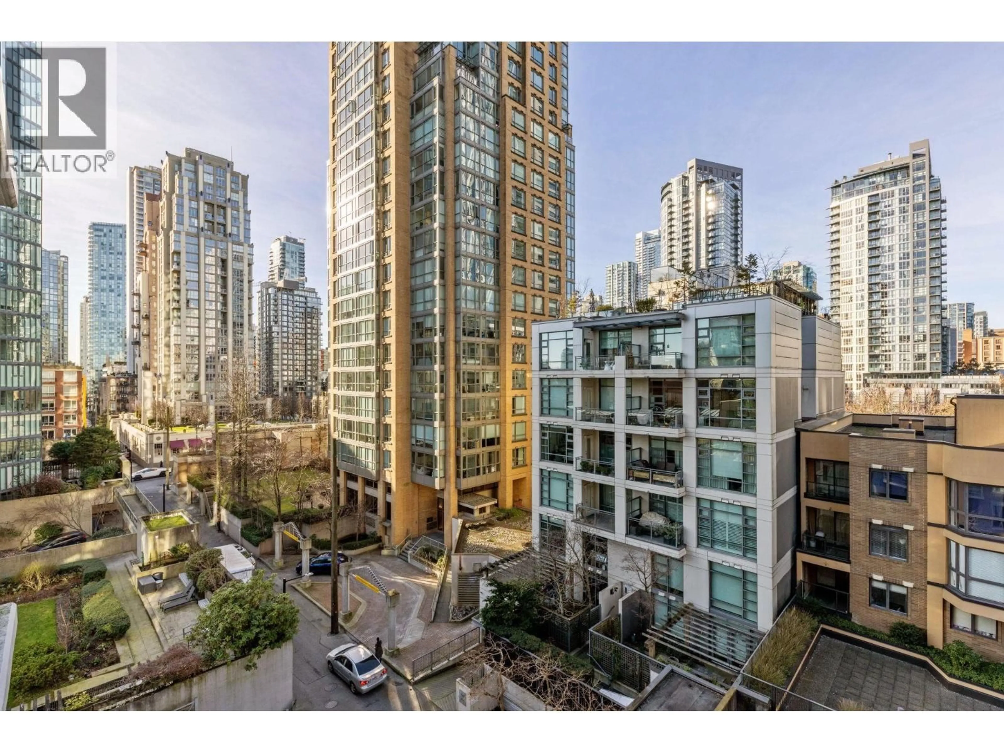 A pic from outside/outdoor area/front of a property/back of a property/a pic from drone, city buildings view from balcony for 701 - 1133 HOMER STREET, Vancouver British Columbia V6B0B1