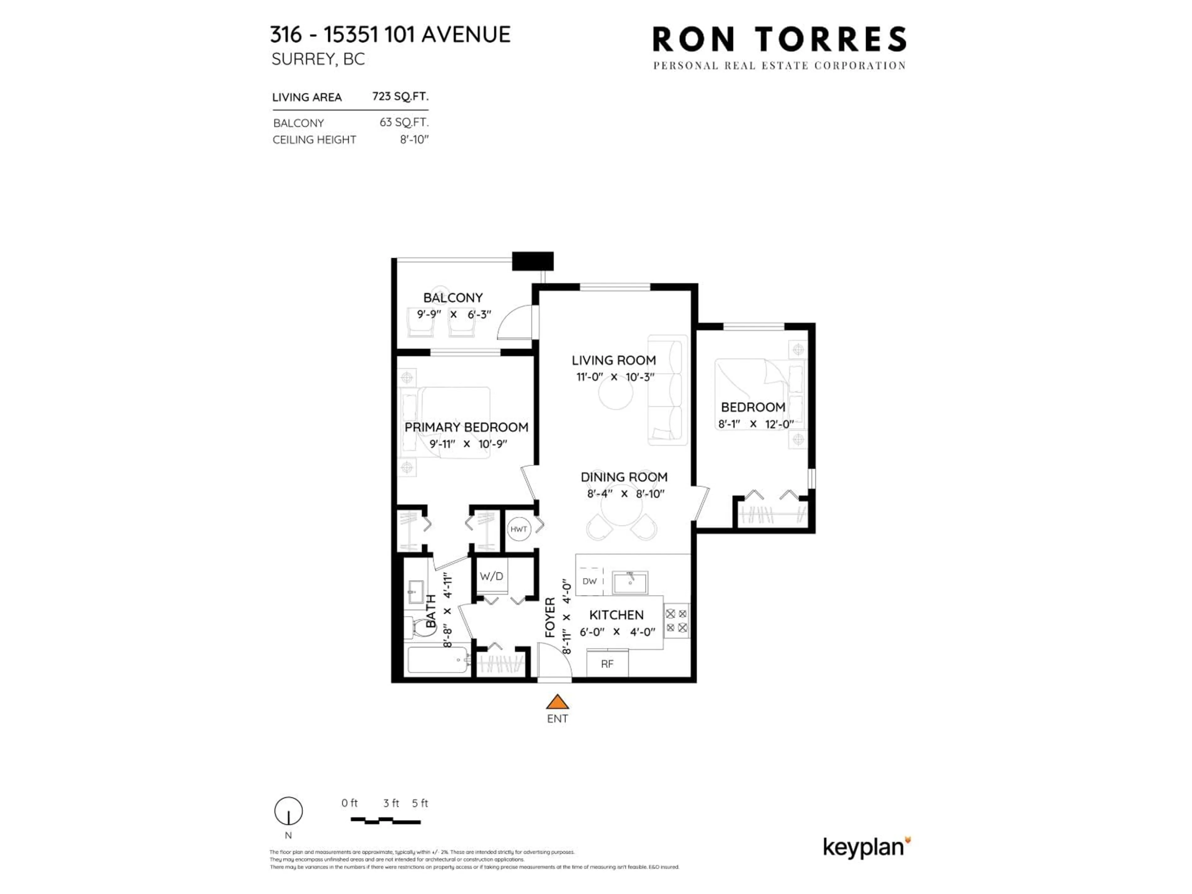 Floor plan for 316 - 15351 101 AVENUE, Surrey British Columbia V3R0G2