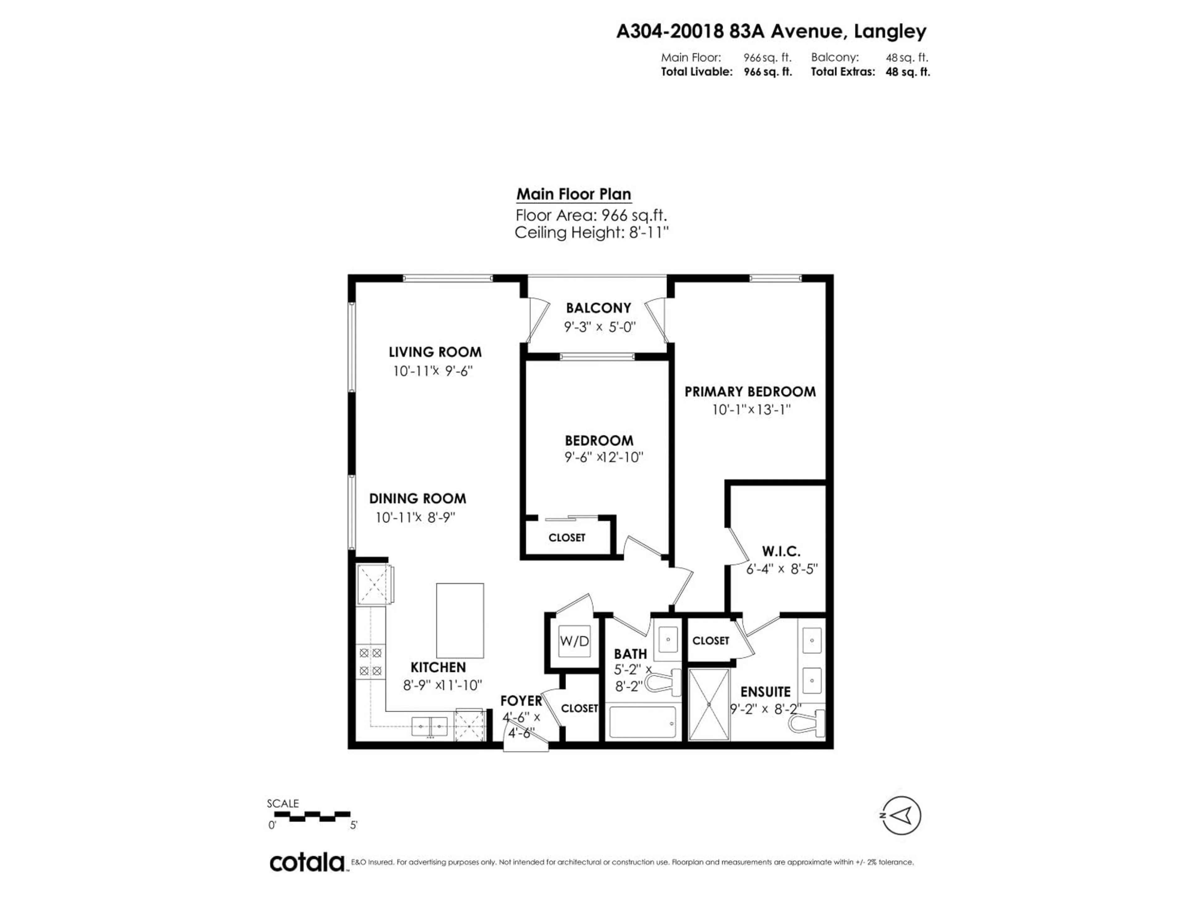 Floor plan for A304 - 20018 83A AVENUE, Langley British Columbia V2Y3P2