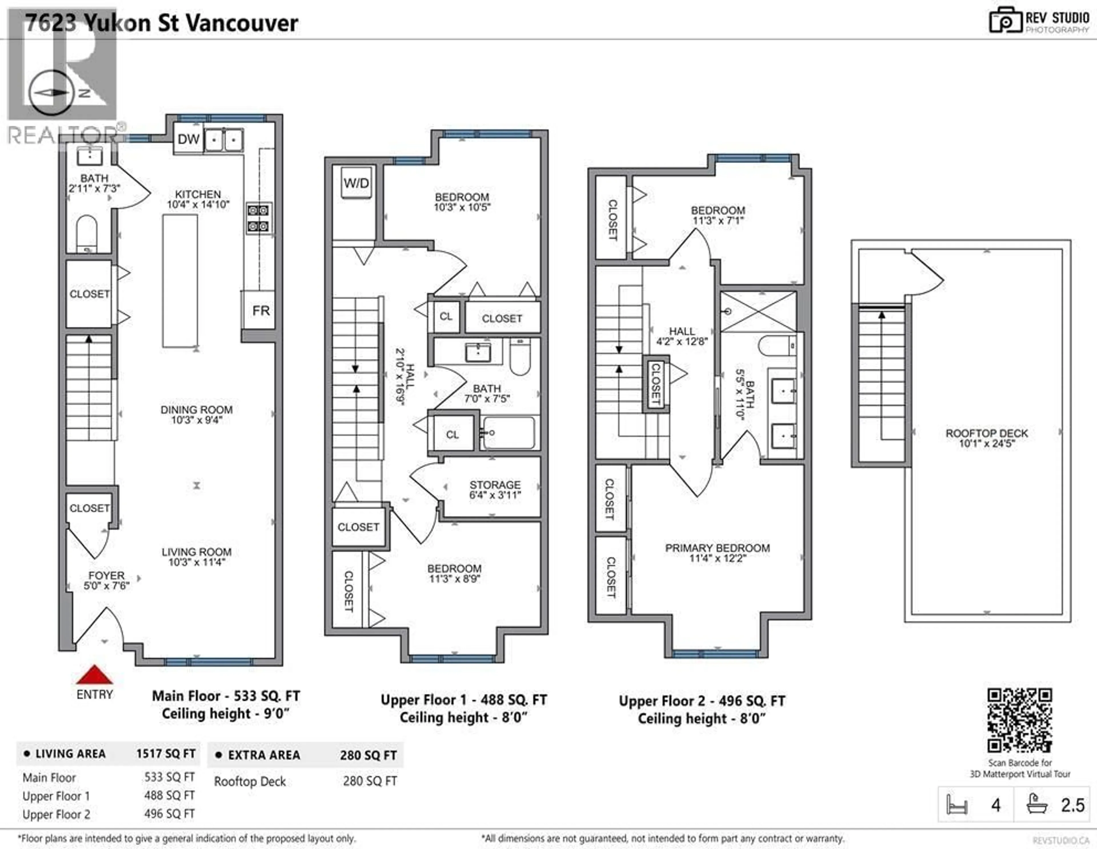 Floor plan for 7623 YUKON STREET, Vancouver British Columbia V5X2Y4