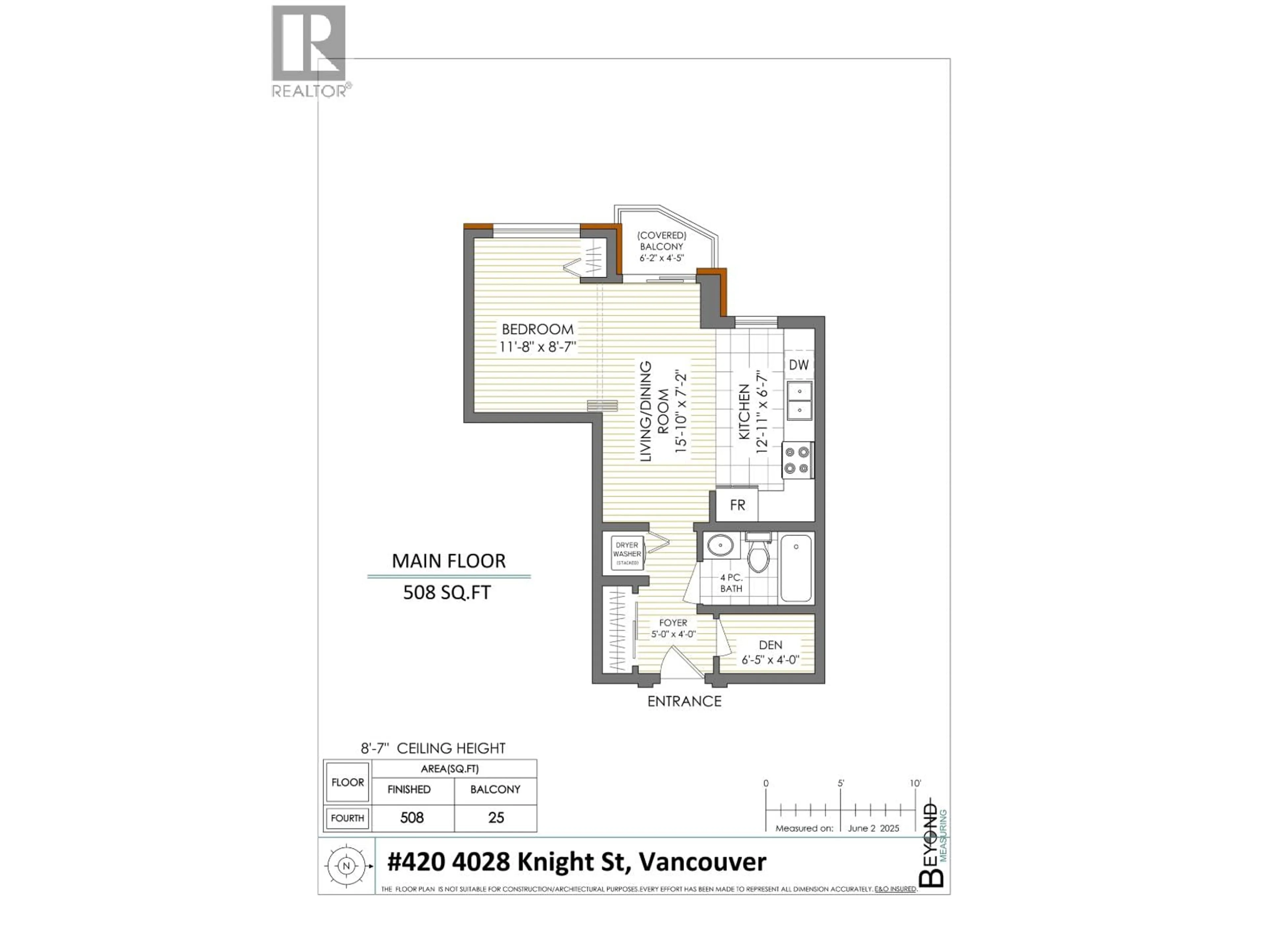Floor plan for 420 - 4028 KNIGHT STREET, Vancouver British Columbia V5N5Y8