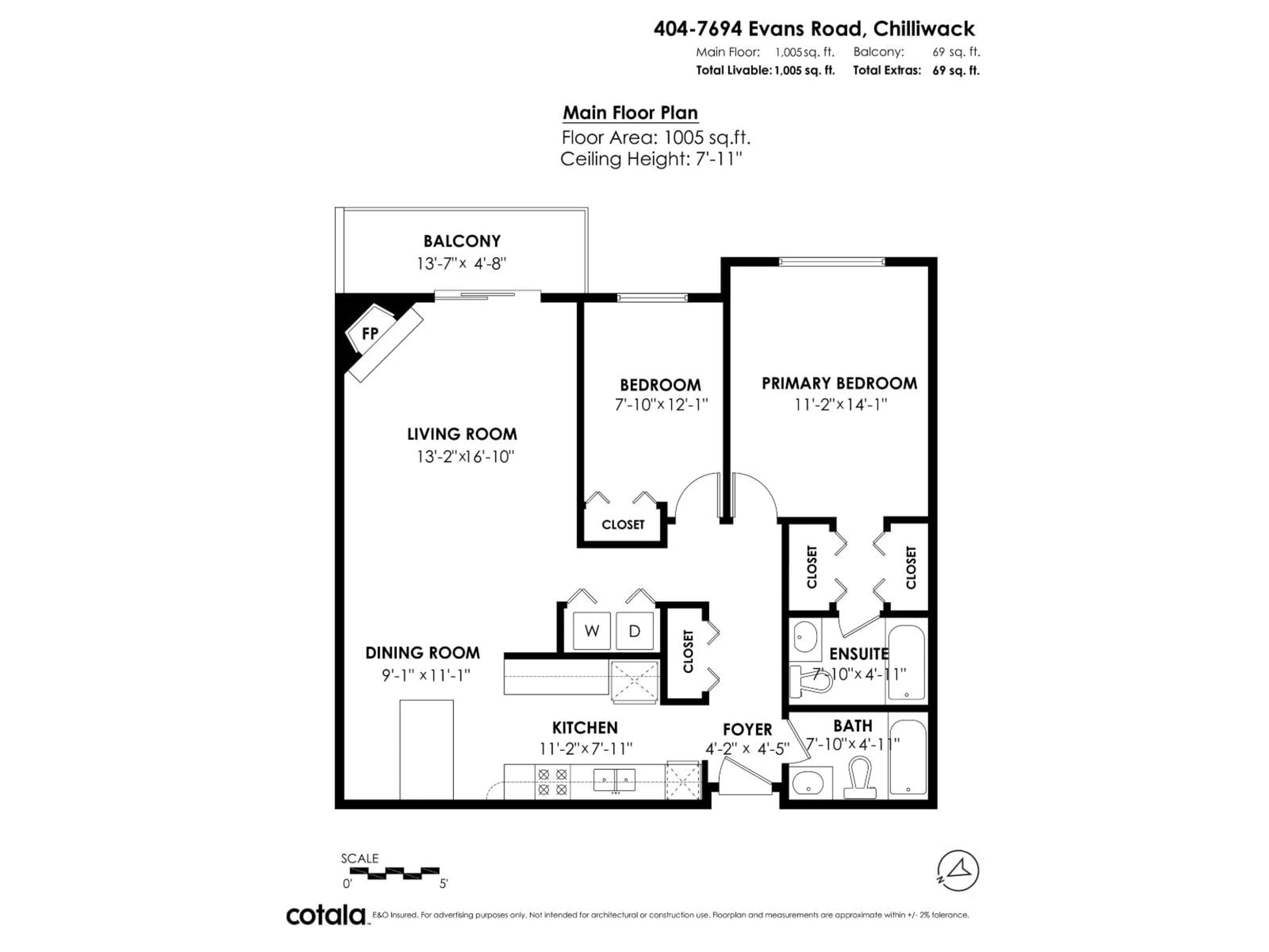 Floor plan for 404 - 7694 EVANS ROAD, Chilliwack British Columbia V2R3W3