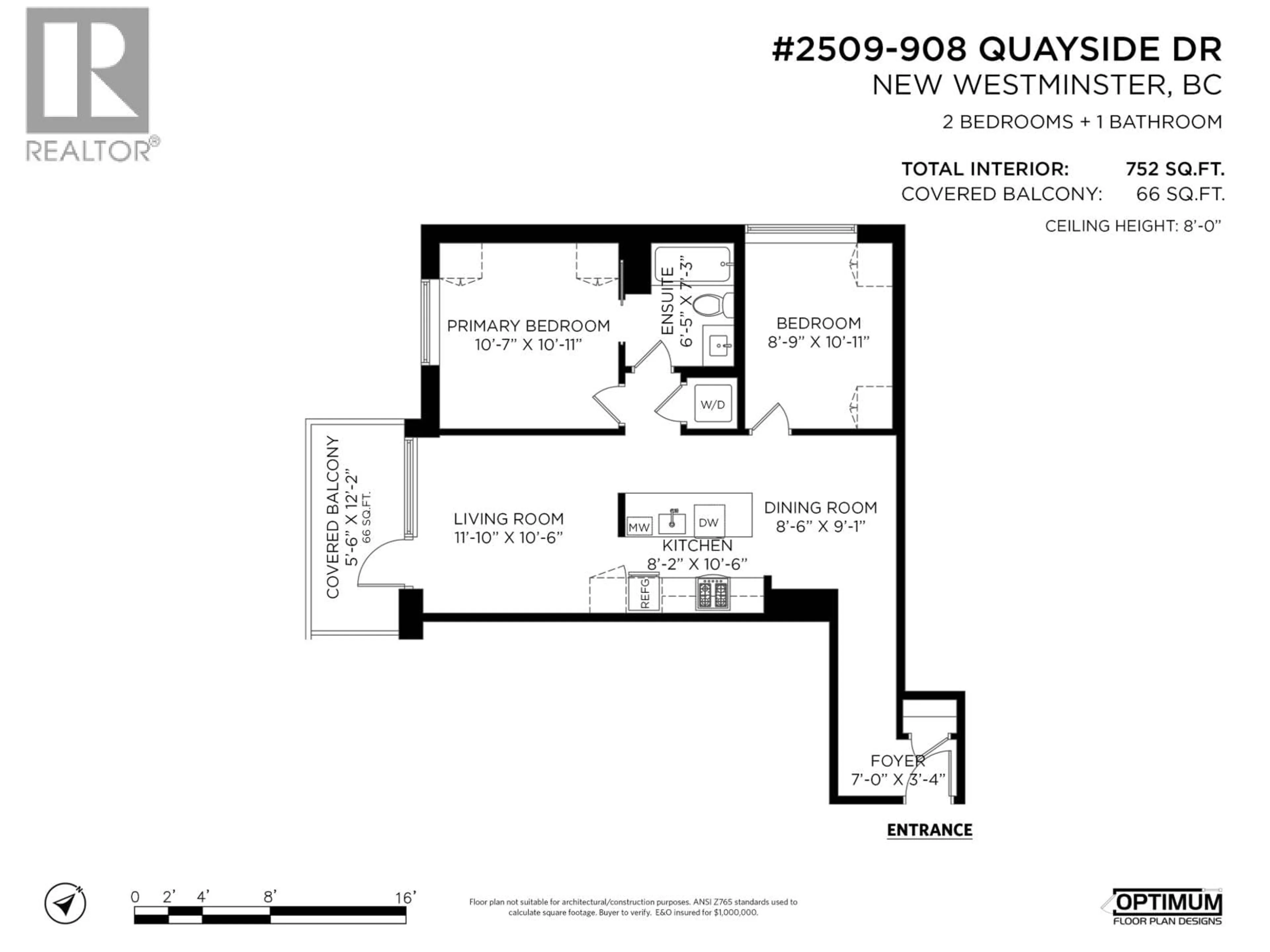 Floor plan for 2509 - 908 QUAYSIDE DRIVE, New Westminster British Columbia V3M0L4