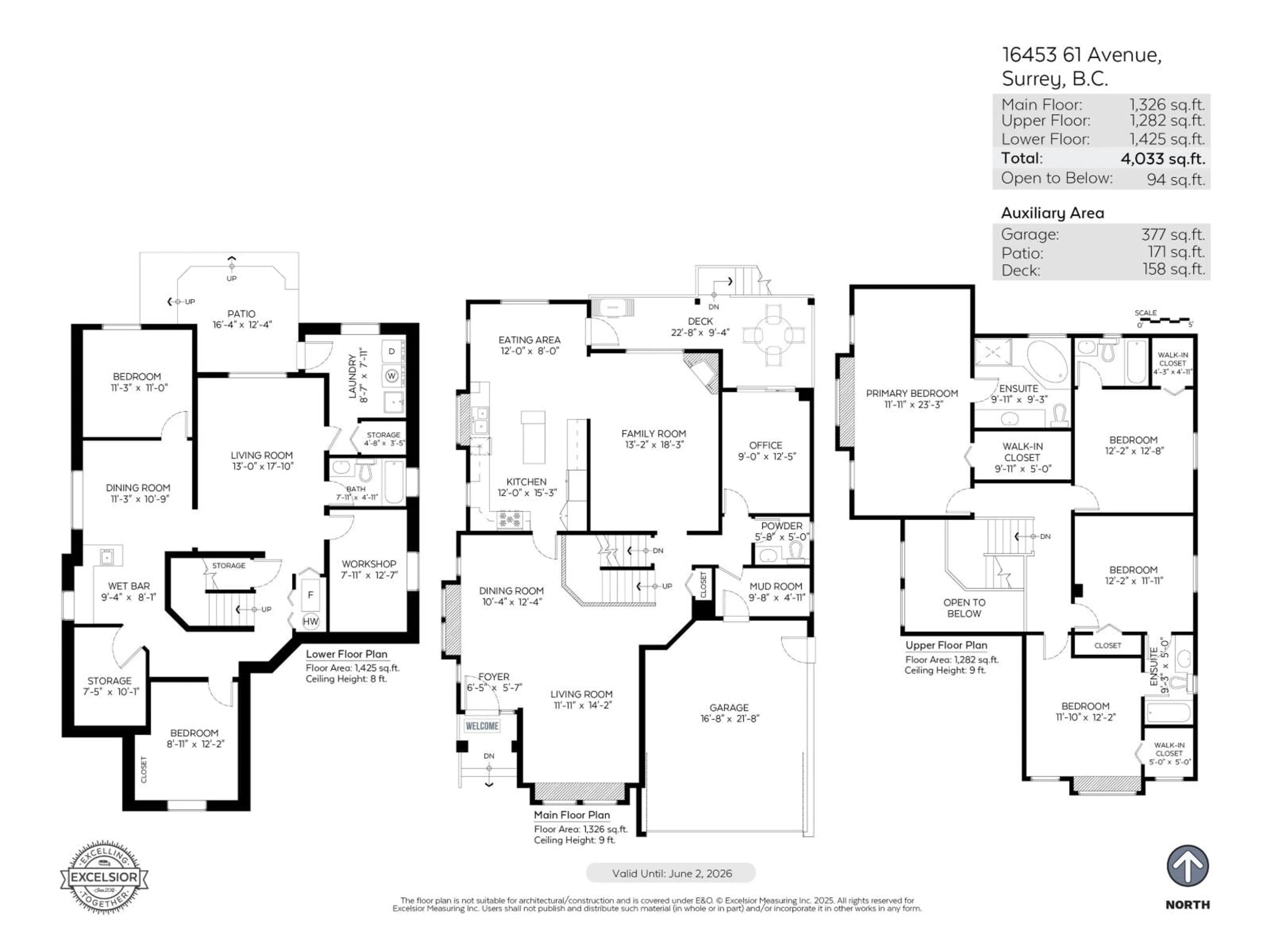 Floor plan for 16453 61 AVENUE, Surrey British Columbia V3S5V4
