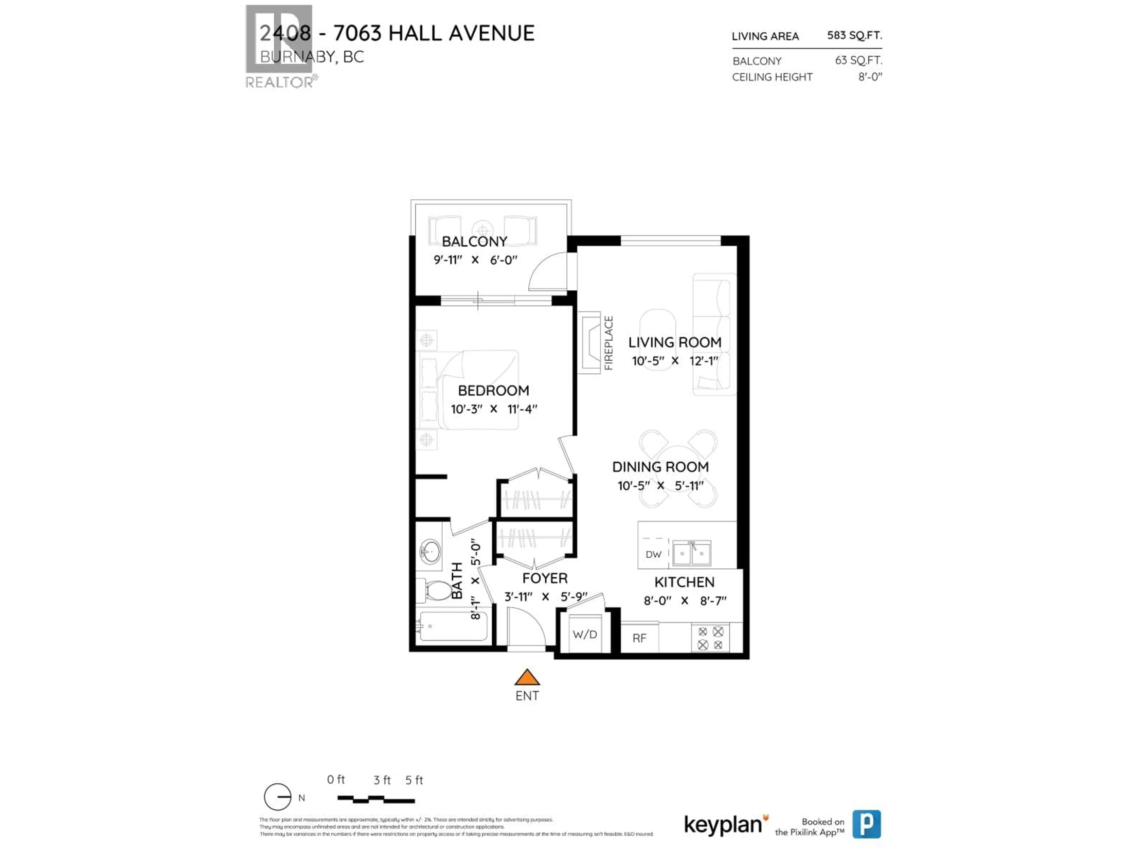 Floor plan for 2408 - 7063 HALL AVENUE, Burnaby British Columbia V5E0A5