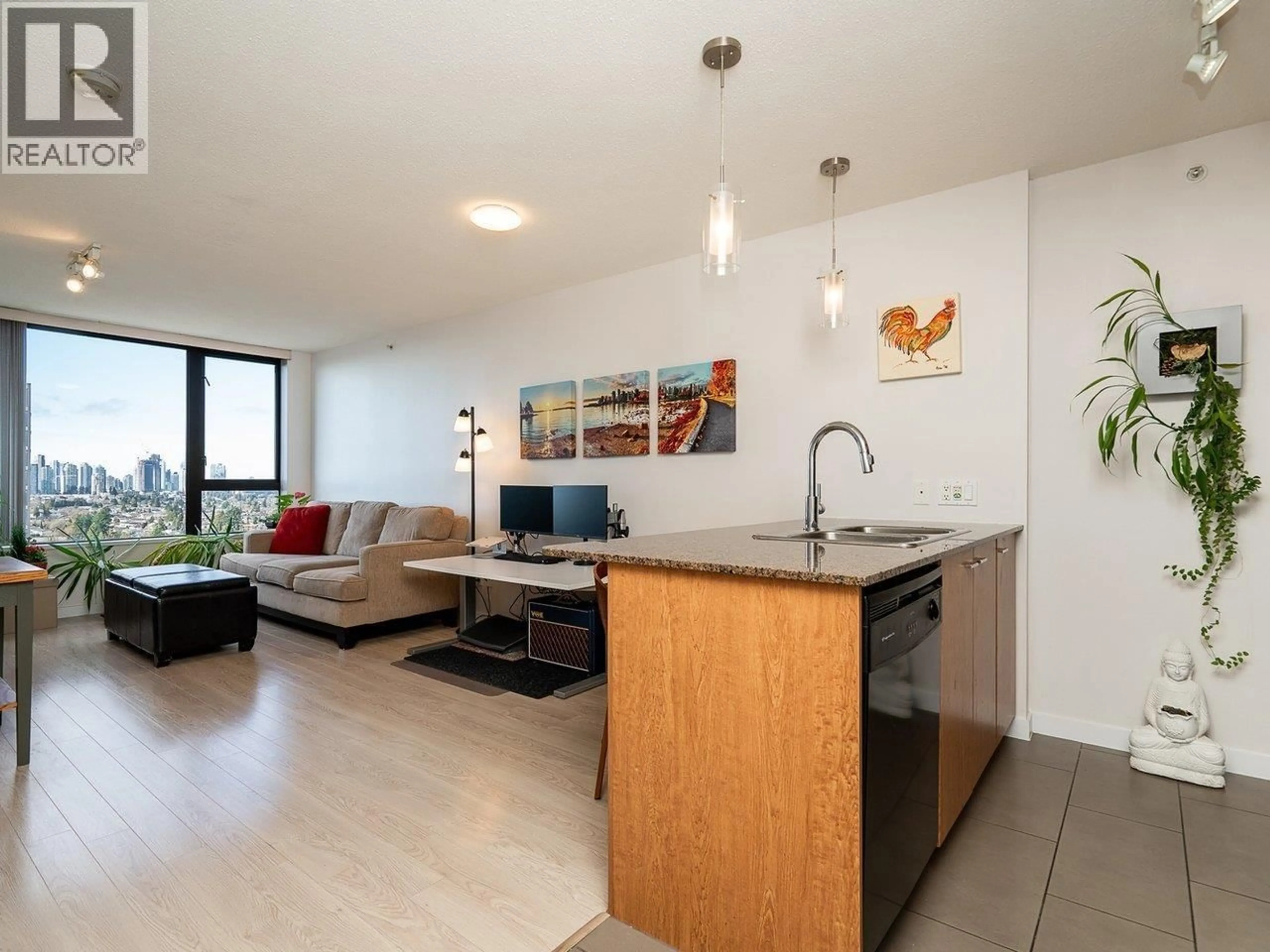 Open concept kitchen, wood/laminate floor for 2408 - 7063 HALL AVENUE, Burnaby British Columbia V5E0A5