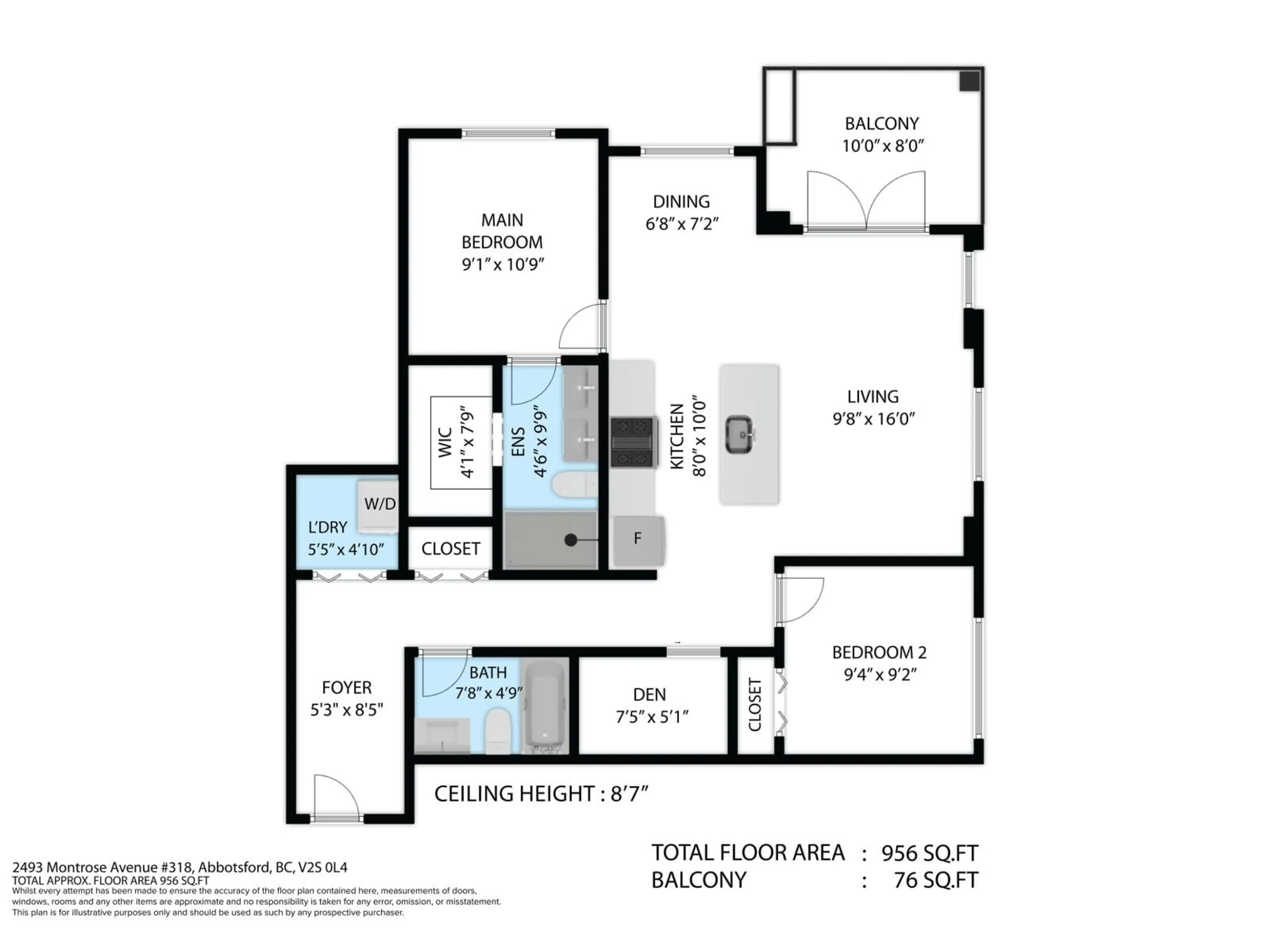 Floor plan for 318 - 2493 MONTROSE AVENUE, Abbotsford British Columbia V2S0L4