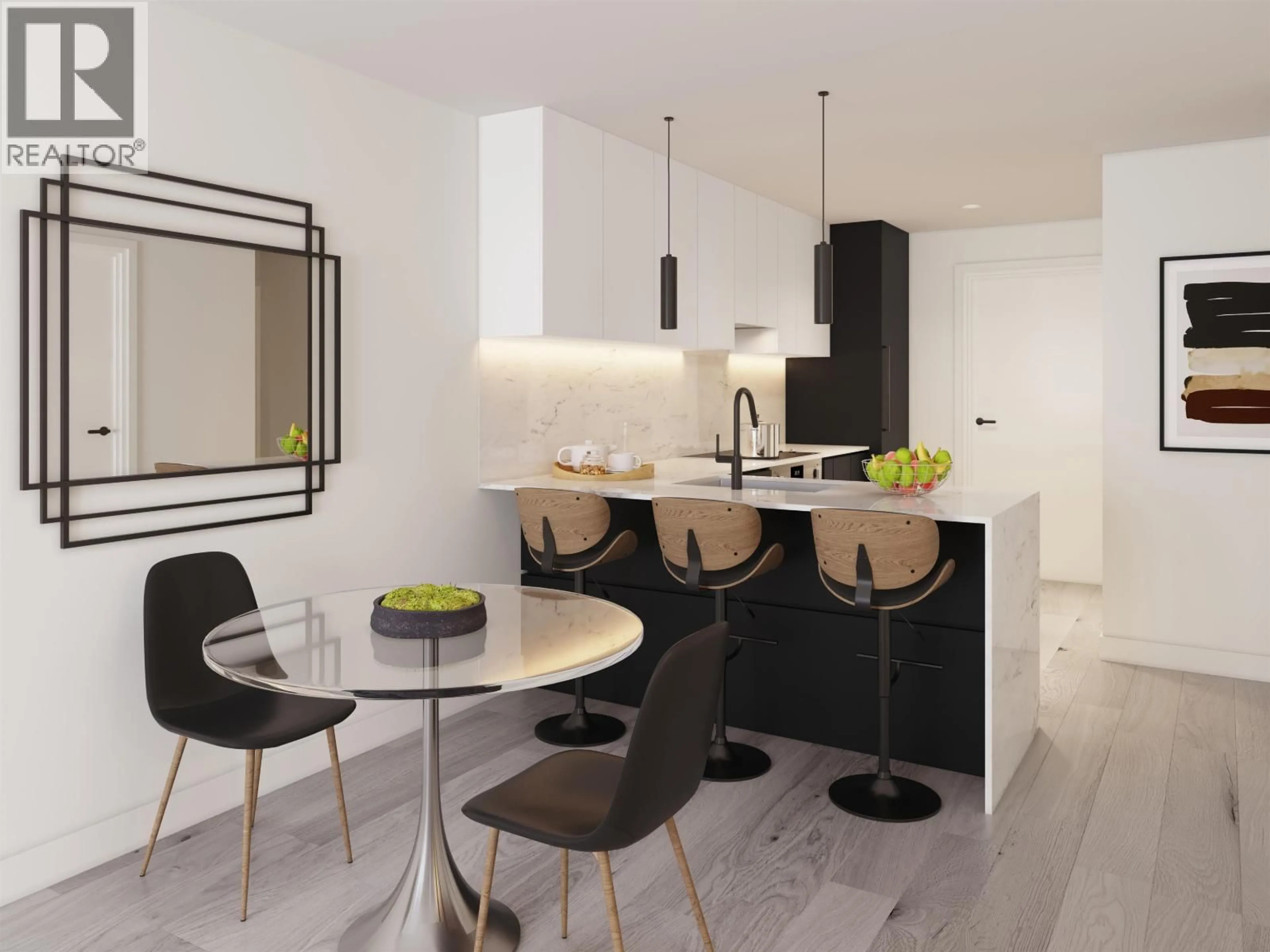 Contemporary kitchen, wood/laminate floor for 203 - 2670 GARDEN DRIVE, Vancouver British Columbia V5N4X7