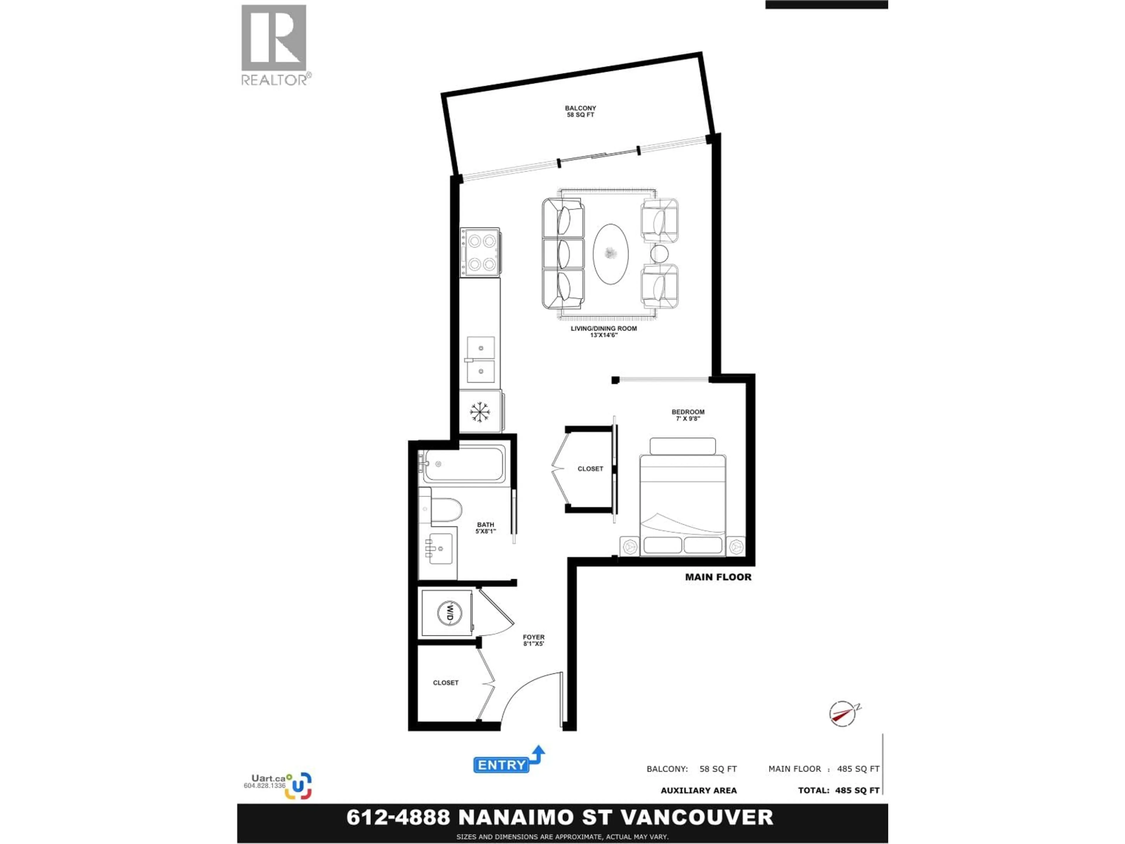 Floor plan for 612 - 4888 NANAIMO STREET, Vancouver British Columbia V5N0B5