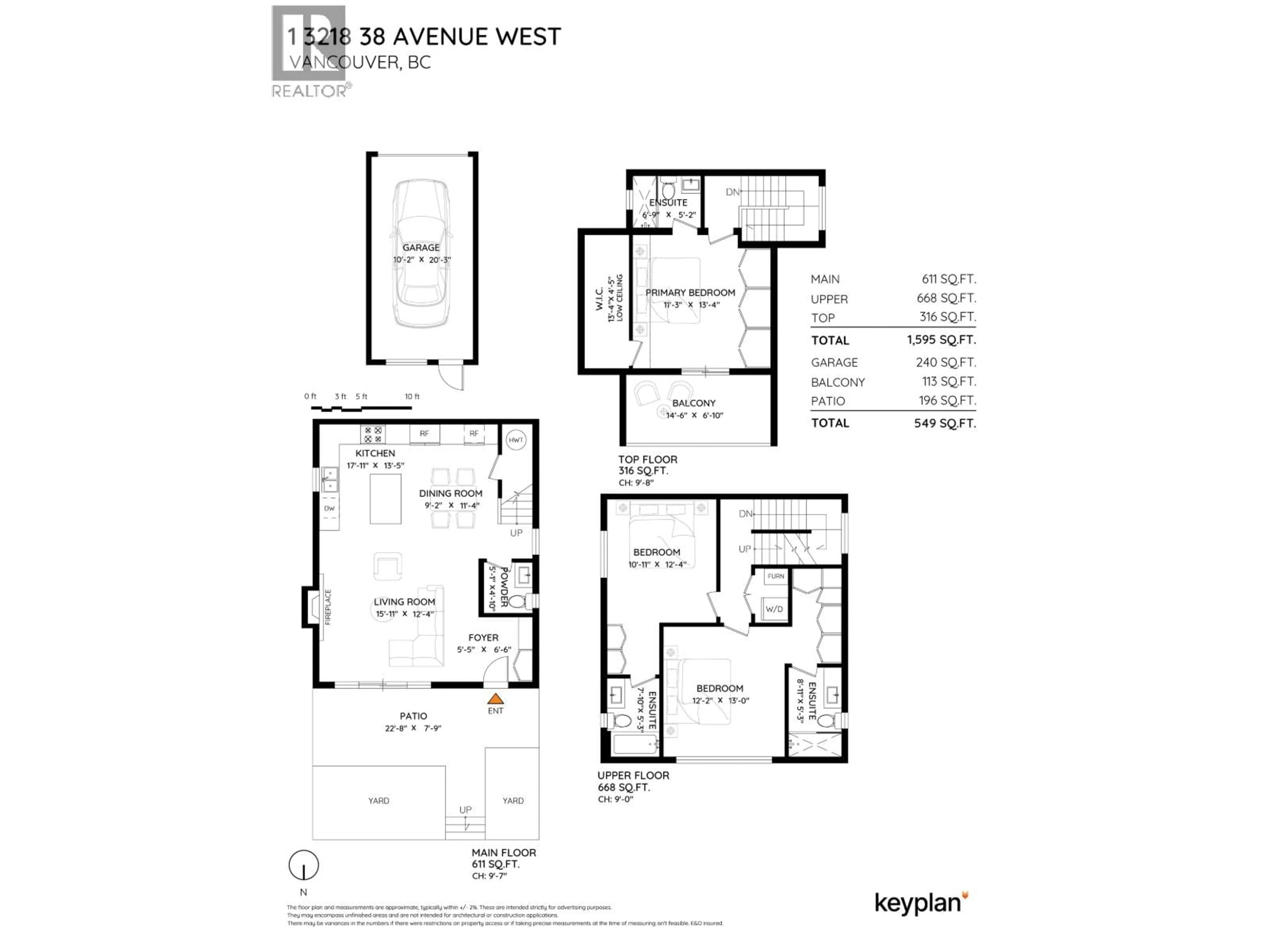 Floor plan for 1 - 3218 38TH AVENUE, Vancouver British Columbia V6N2X6