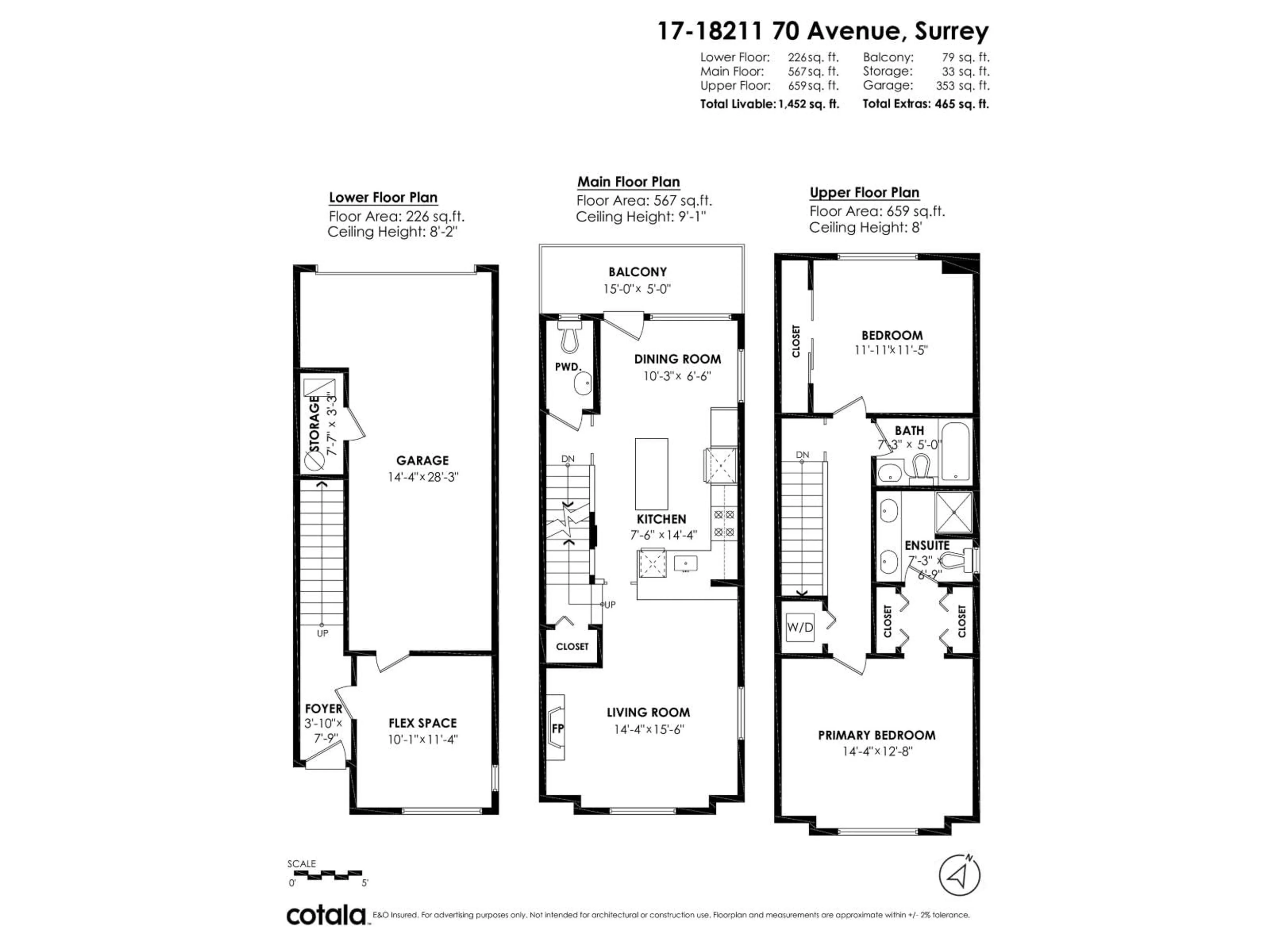 Floor plan for 17 - 18211 70 AVENUE, Surrey British Columbia V3S8K9