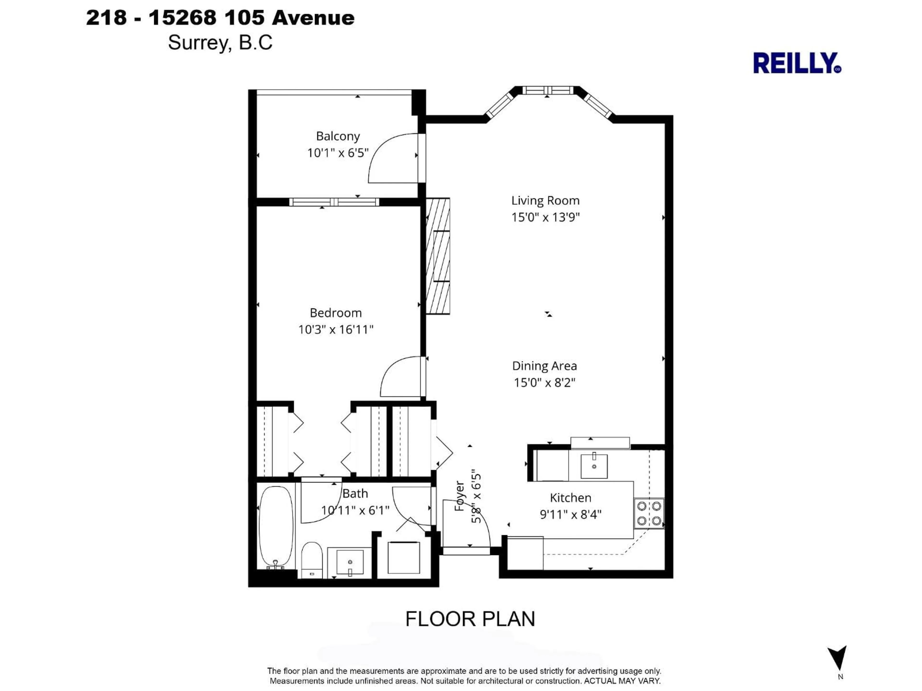 Floor plan for 218 - 15268 105 AVENUE, Surrey British Columbia V3R0W8