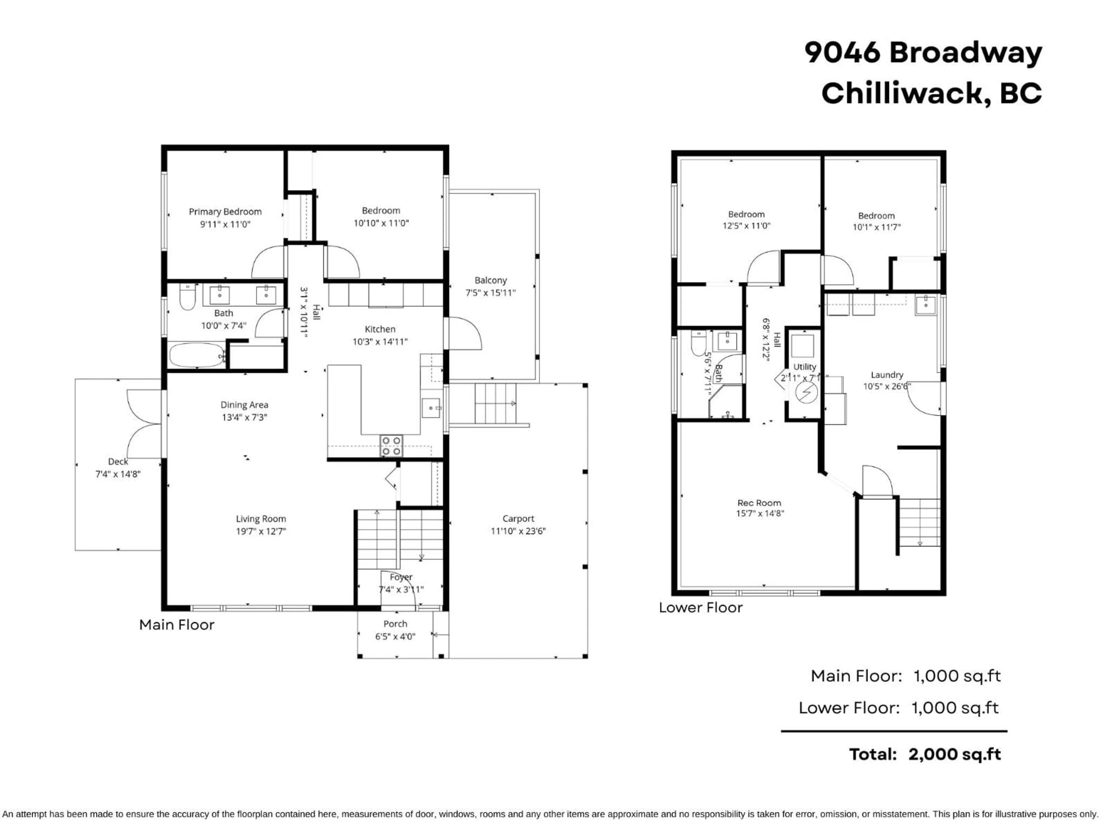 Floor plan for 9046 BROADWAY STREET, Chilliwack British Columbia V2P5W1