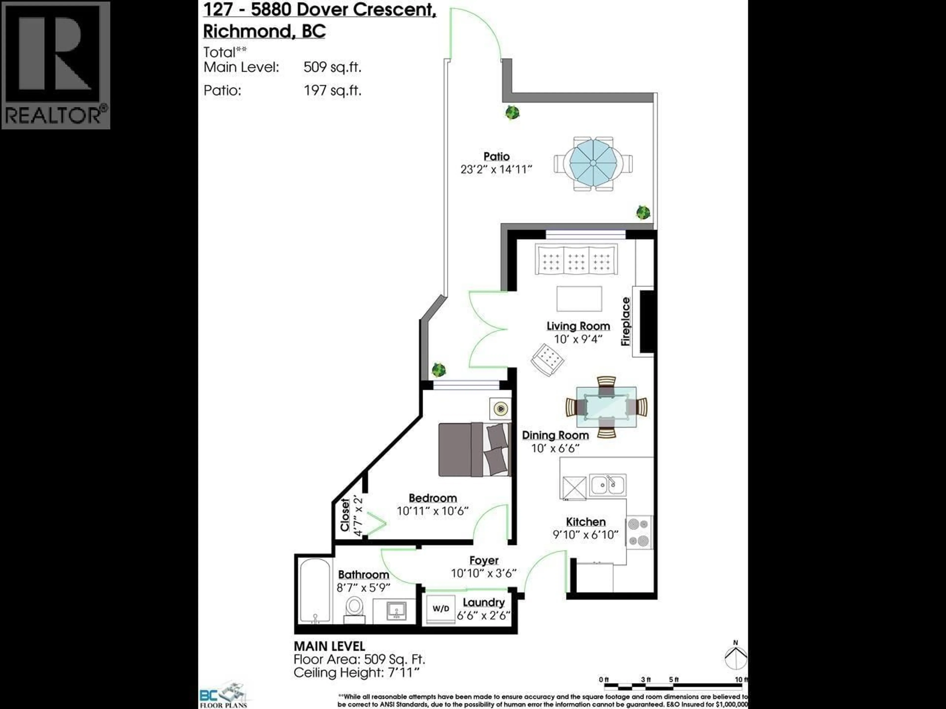 Floor plan for 127 - 5880 DOVER CRESCENT, Richmond British Columbia V7C5P5