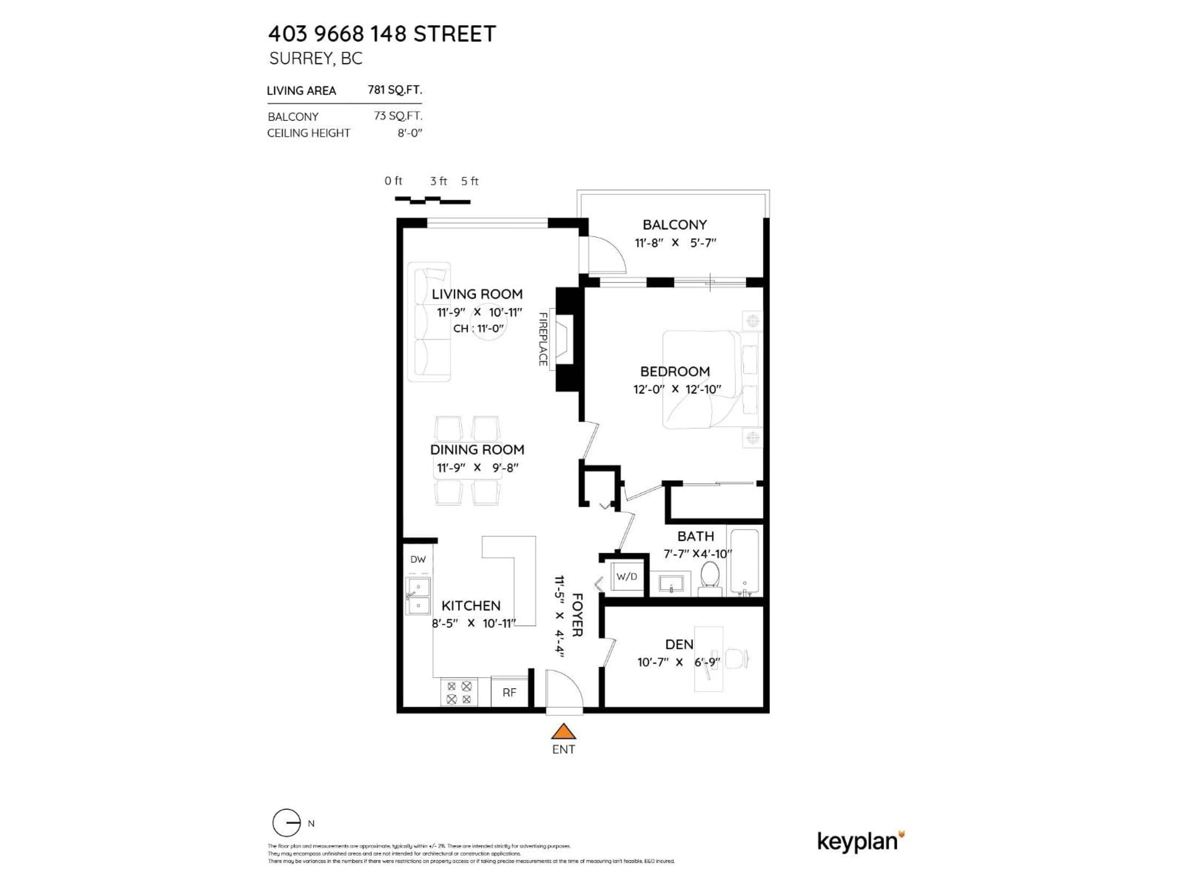 Floor plan for 403 - 9668 148 STREET, Surrey British Columbia V3R0W2