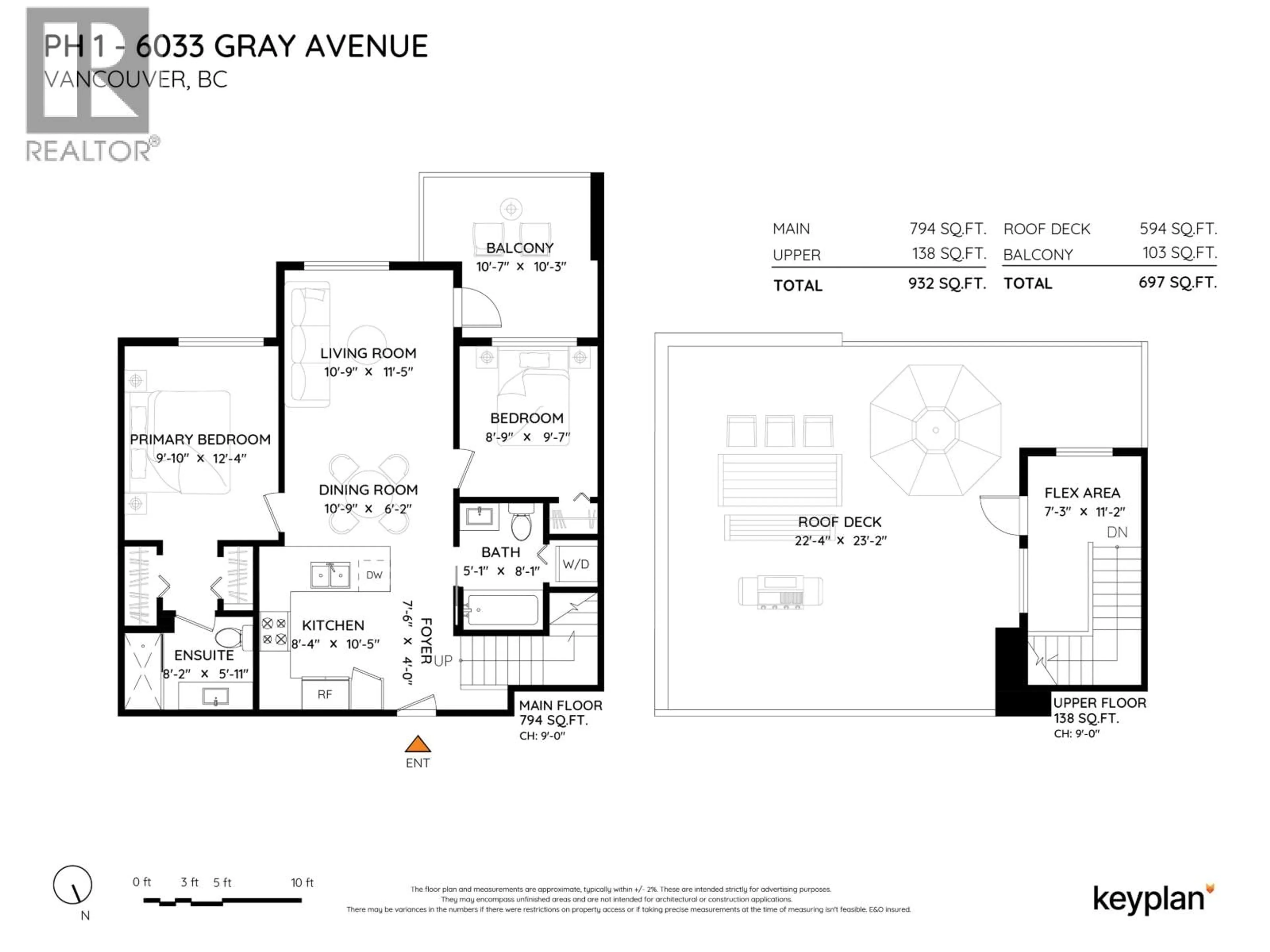 Floor plan for PH1 - 6033 GRAY AVENUE, Vancouver British Columbia V6S0G3