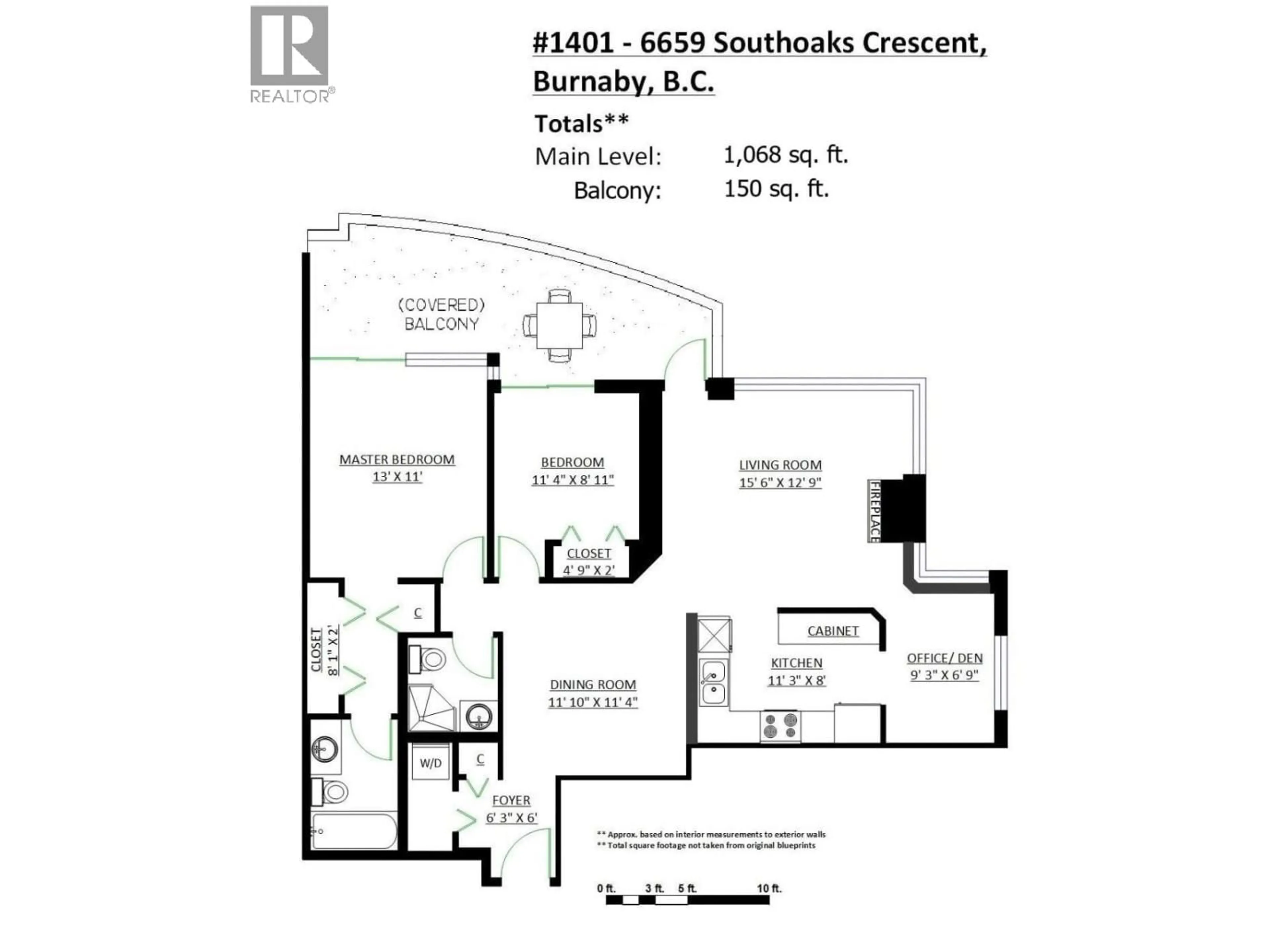 Floor plan for 1401 - 6659 SOUTHOAKS CRESCENT, Burnaby British Columbia V5E4M9