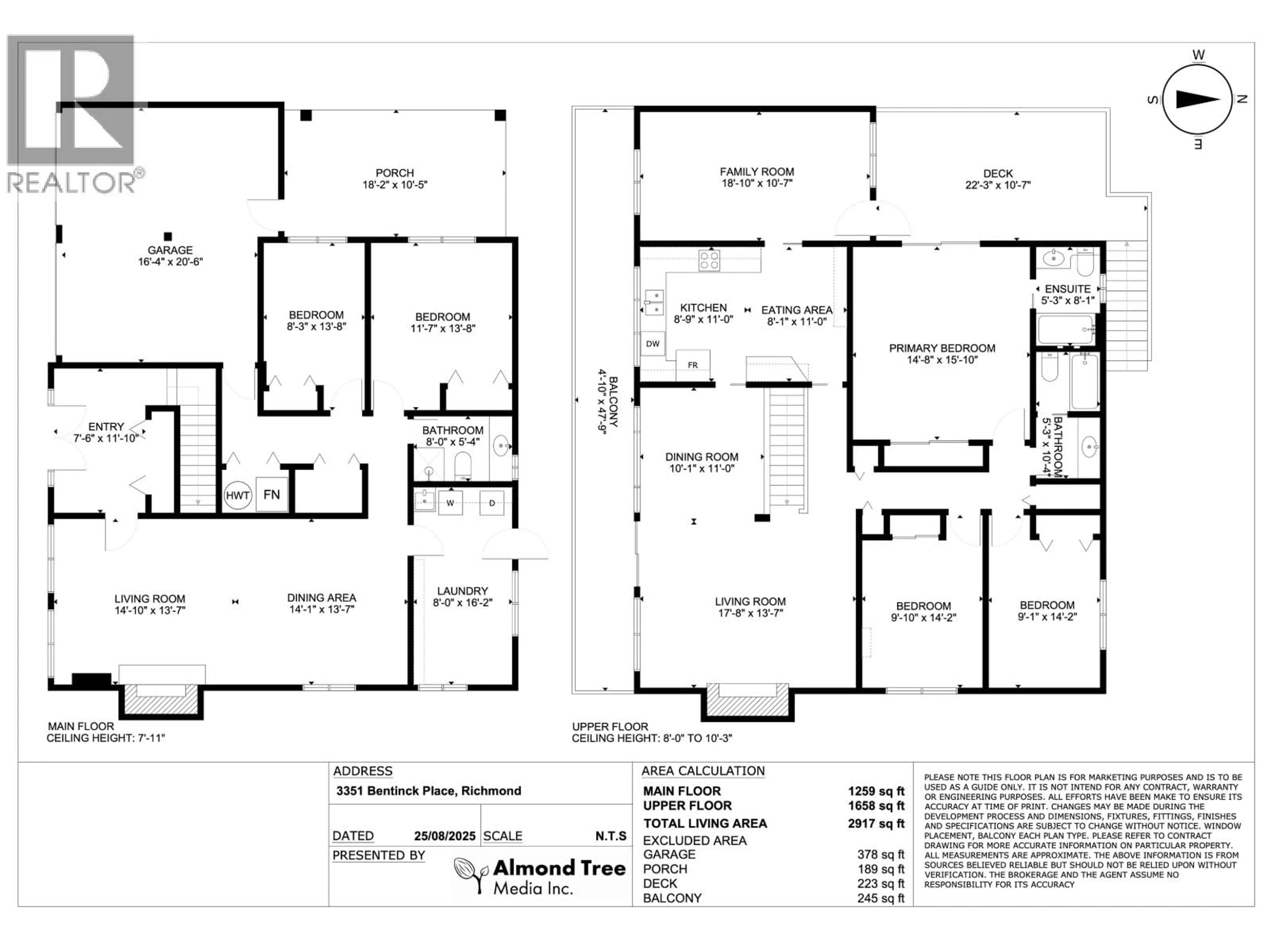 Floor plan for 3351 BENTINCK PLACE, Richmond British Columbia V7C4H3