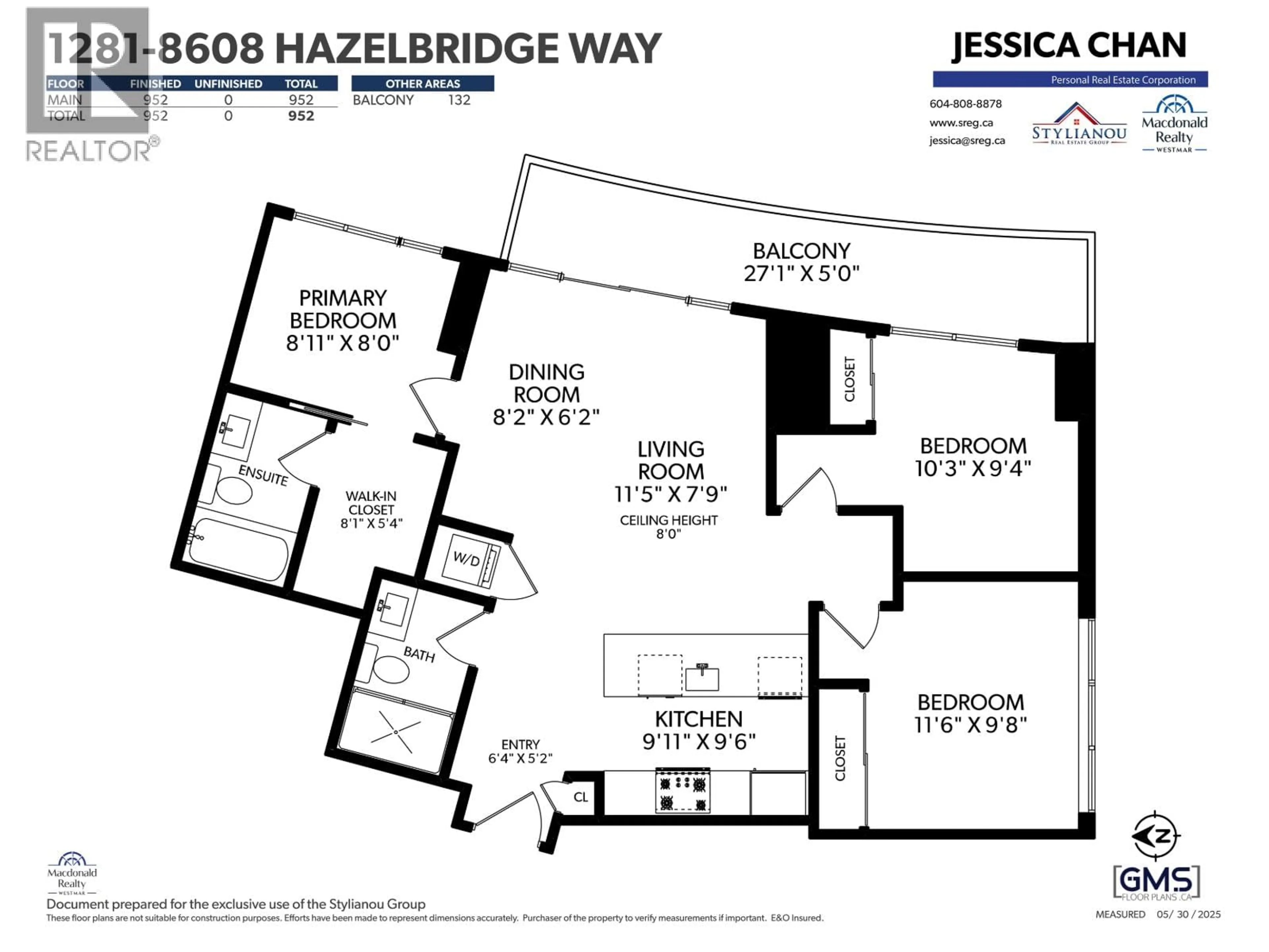 Floor plan for 1281 - 8608 HAZELBRIDGE WAY, Richmond British Columbia V6X0W2
