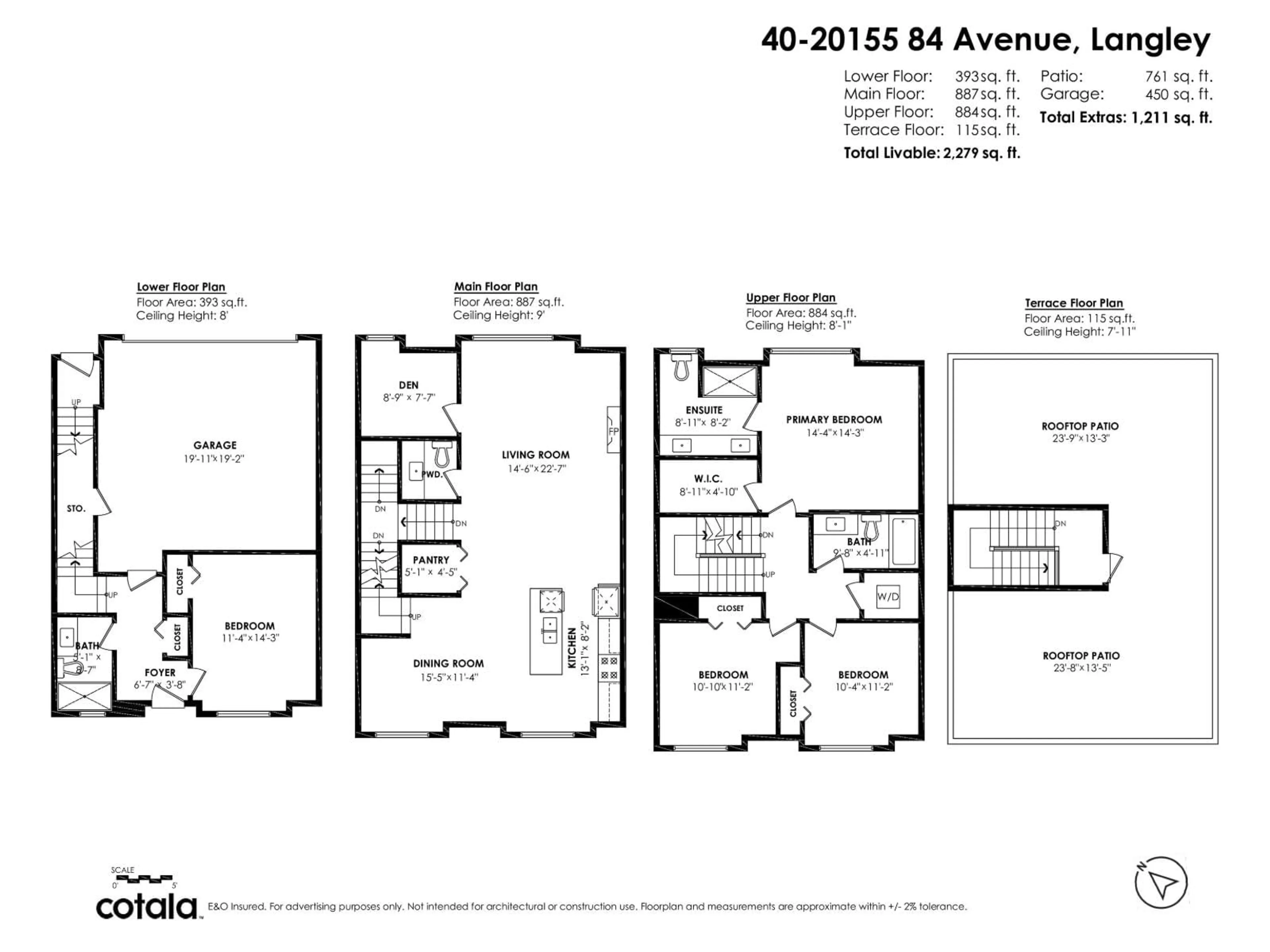 Floor plan for 40 - 20155 84 AVENUE, Langley British Columbia V2Y3R3