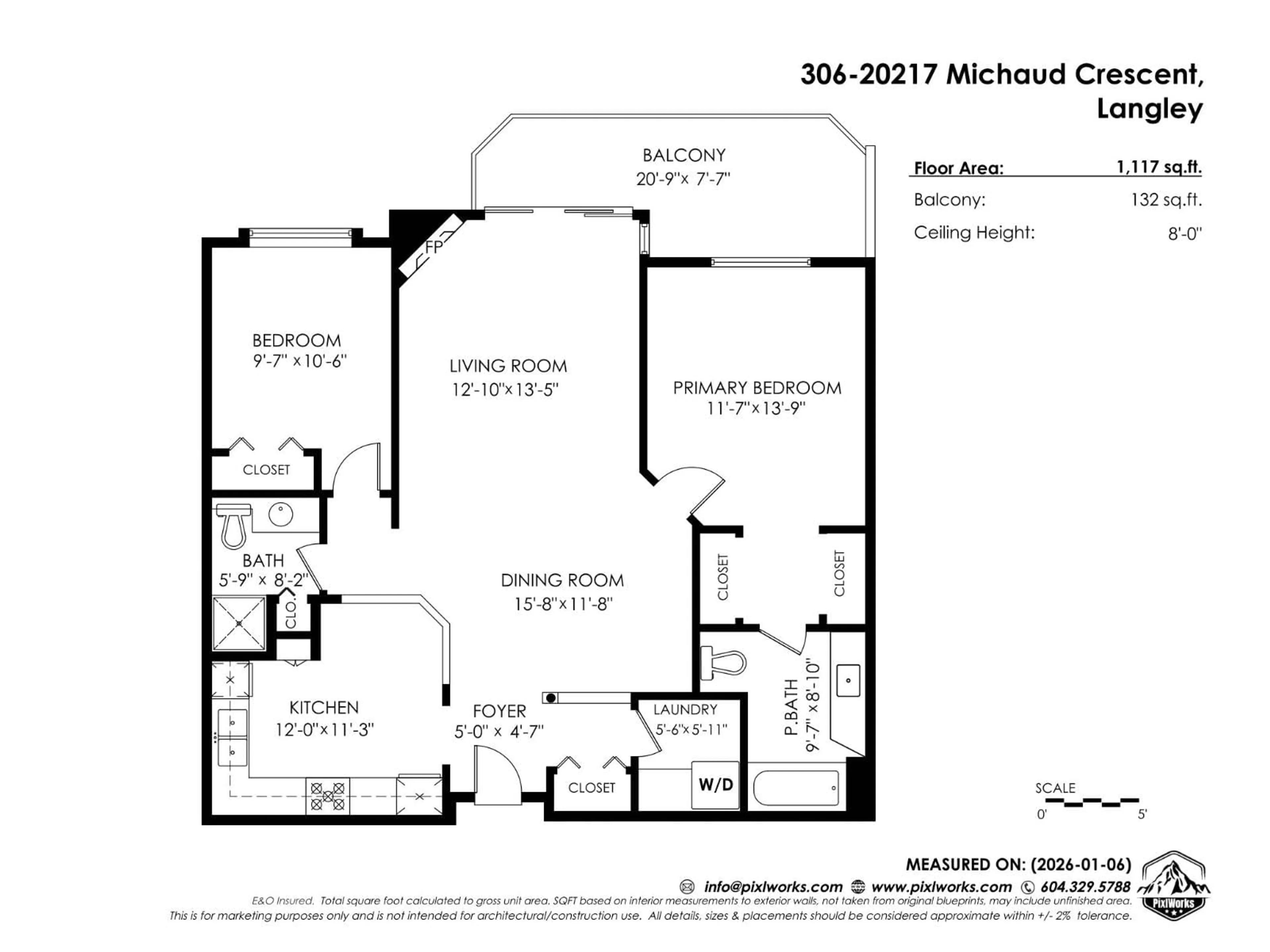 Floor plan for 306 - 20217 MICHAUD CRESCENT, Langley British Columbia V3A3L1