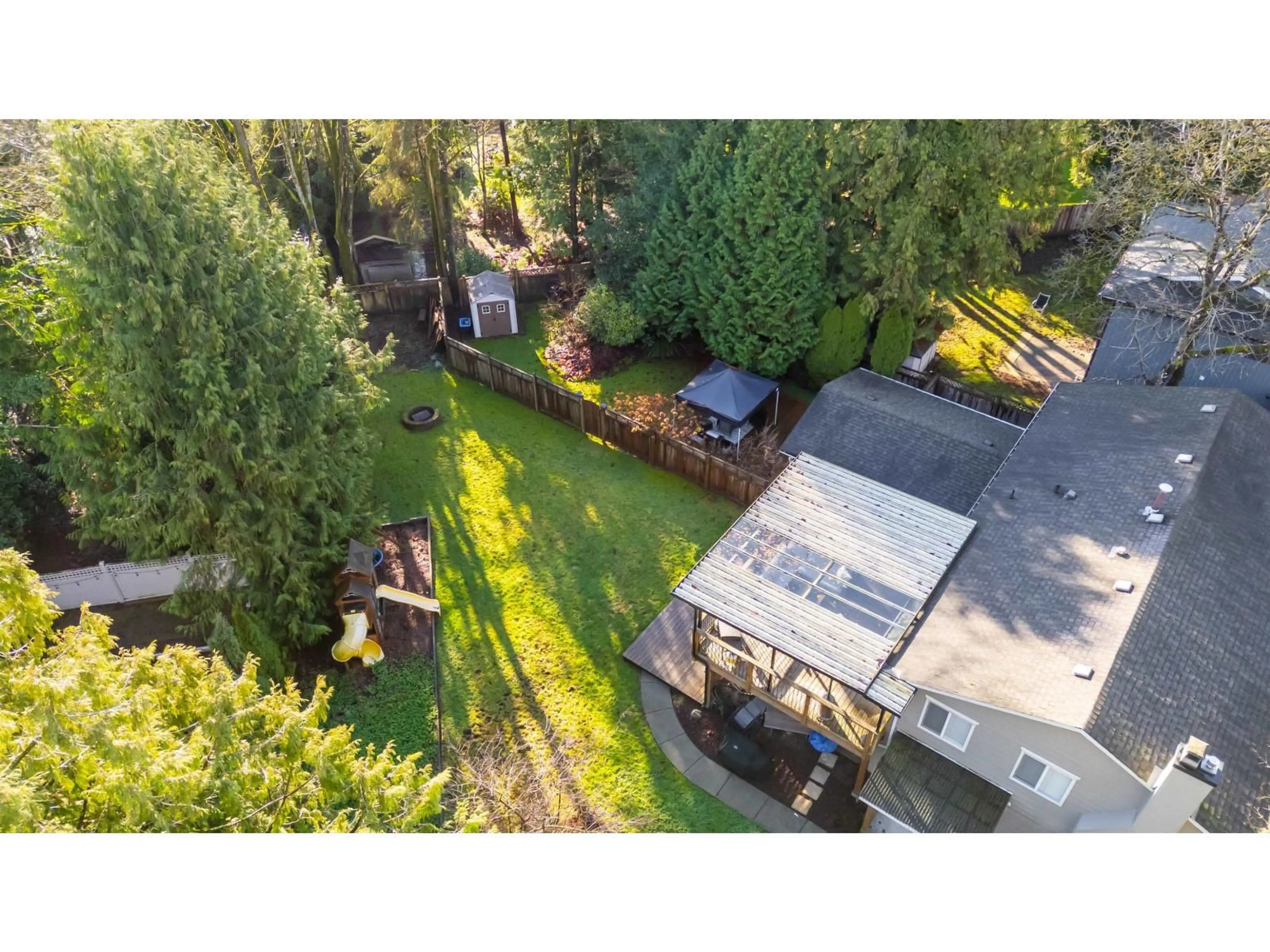 A pic from outside/outdoor area/front of a property/back of a property/a pic from drone, forest/trees view for 5802 ANGUS PLACE, Surrey British Columbia V3S4W5
