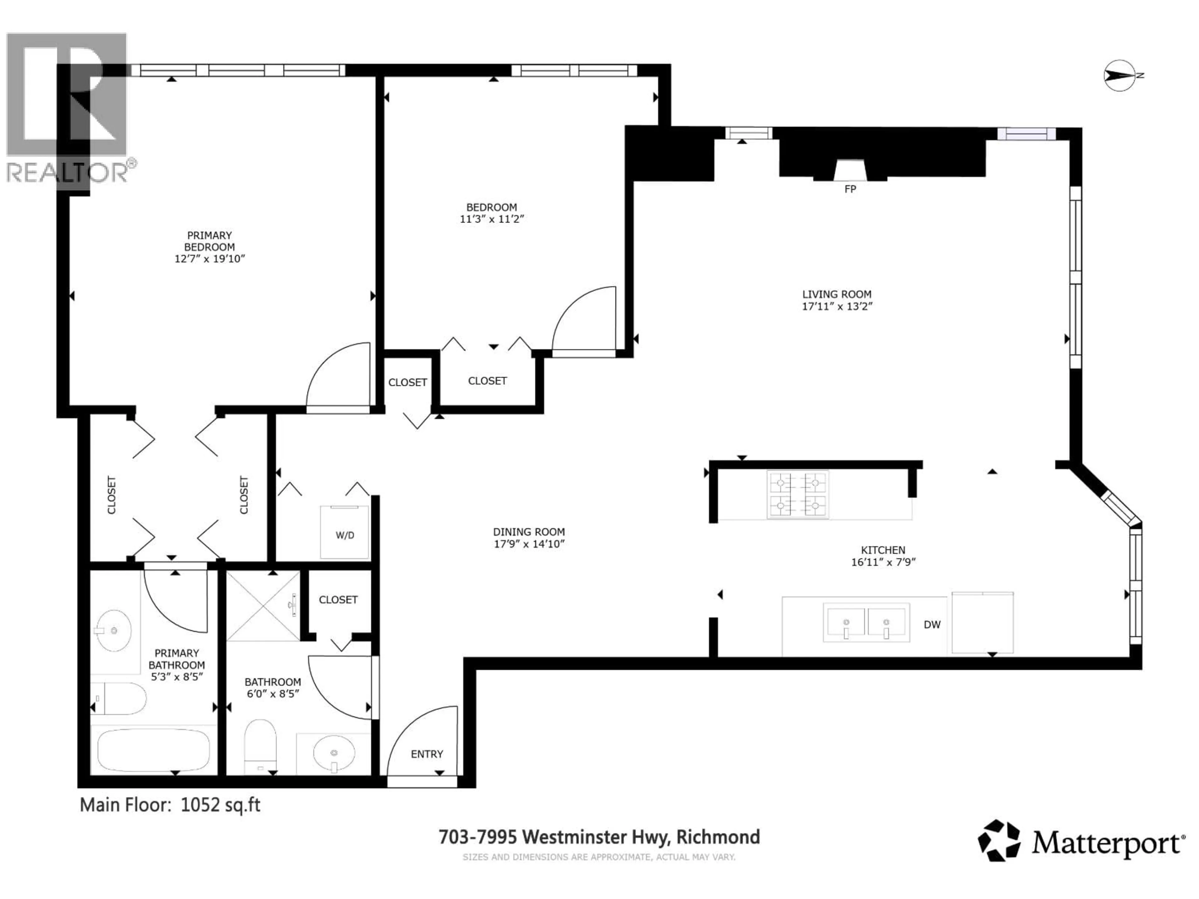 Floor plan for 703 - 7995 WESTMINSTER HIGHWAY, Richmond British Columbia V6X3Y5
