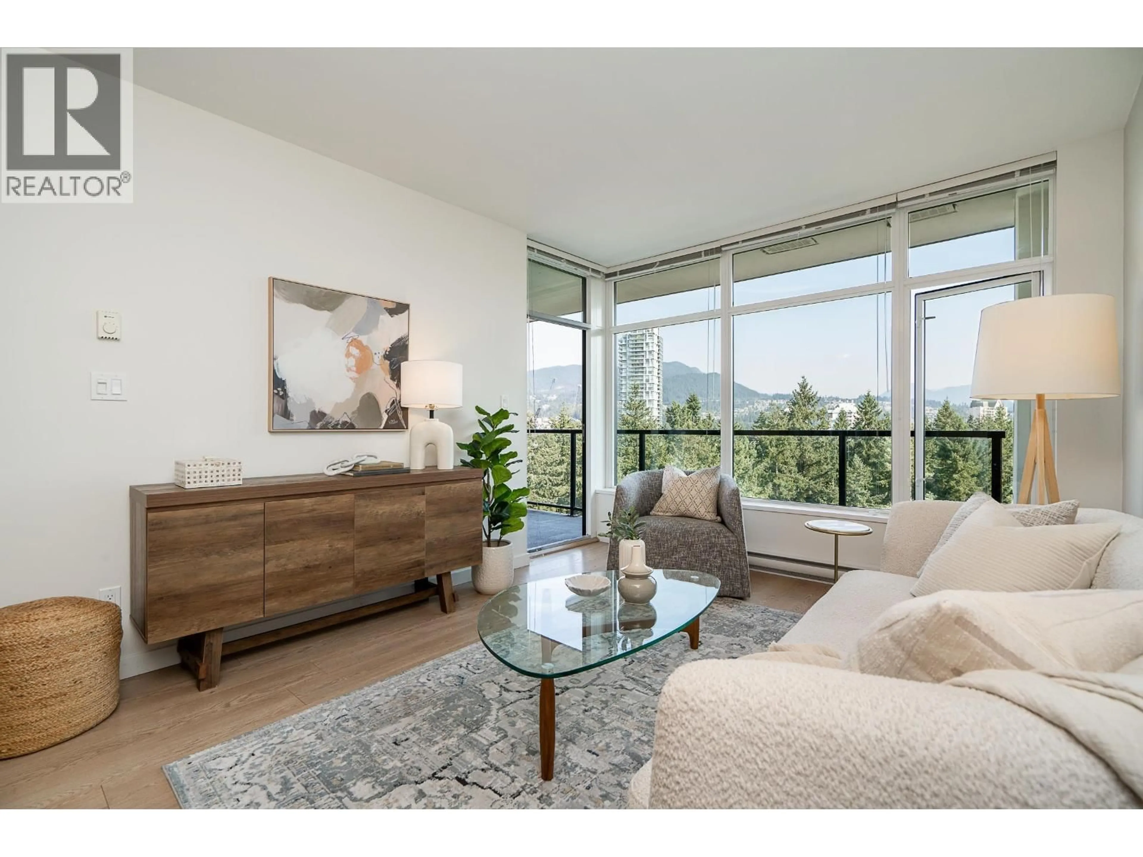 Living room with furniture, wood/laminate floor for 2209 - 3080 LINCOLN AVENUE, Coquitlam British Columbia V3B0L9