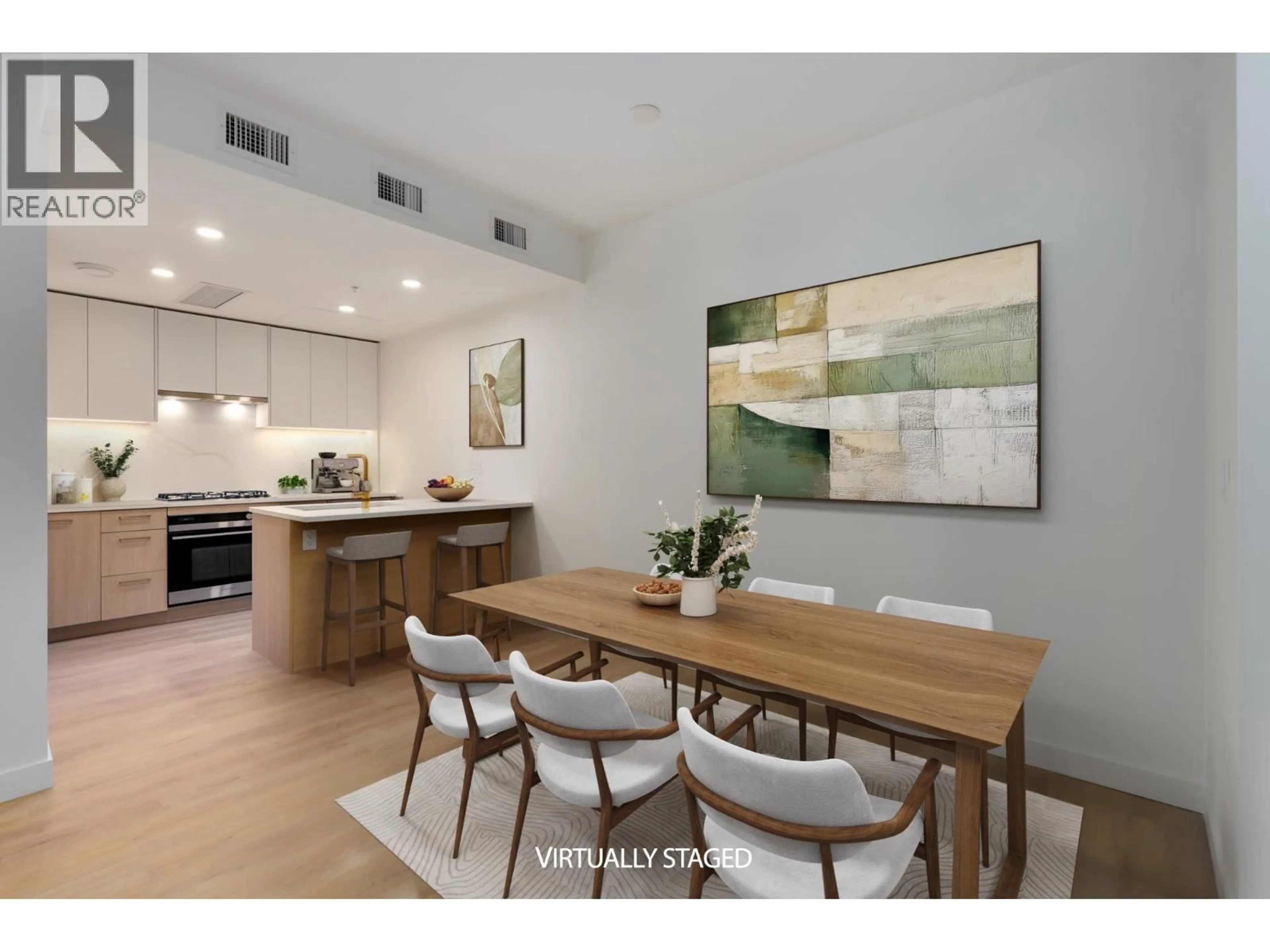 Open concept kitchen, wood/laminate floor for 113 - 390 GUILBY STREET, Coquitlam British Columbia V3K3Y6