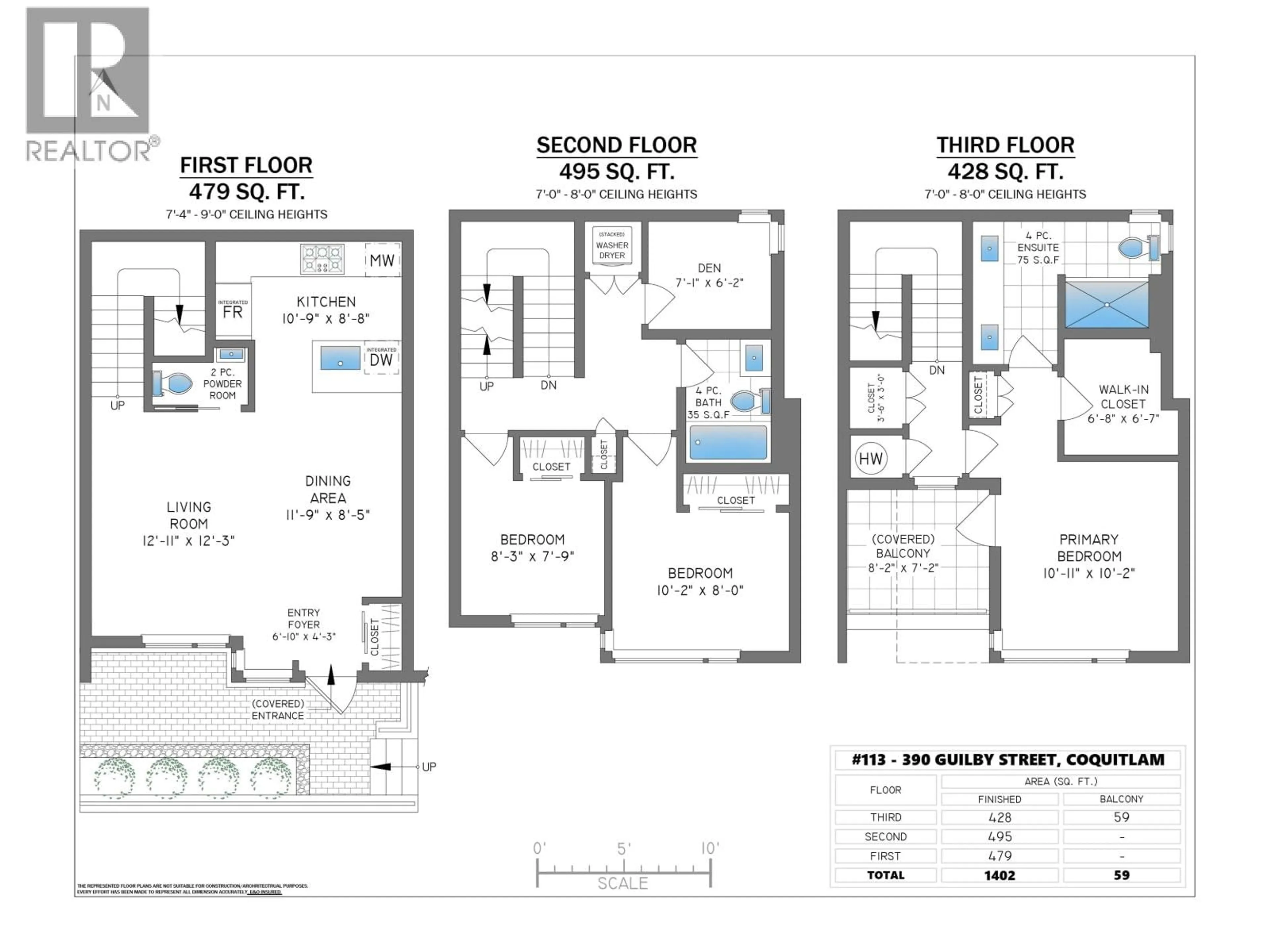 Floor plan for 113 - 390 GUILBY STREET, Coquitlam British Columbia V3K3Y6
