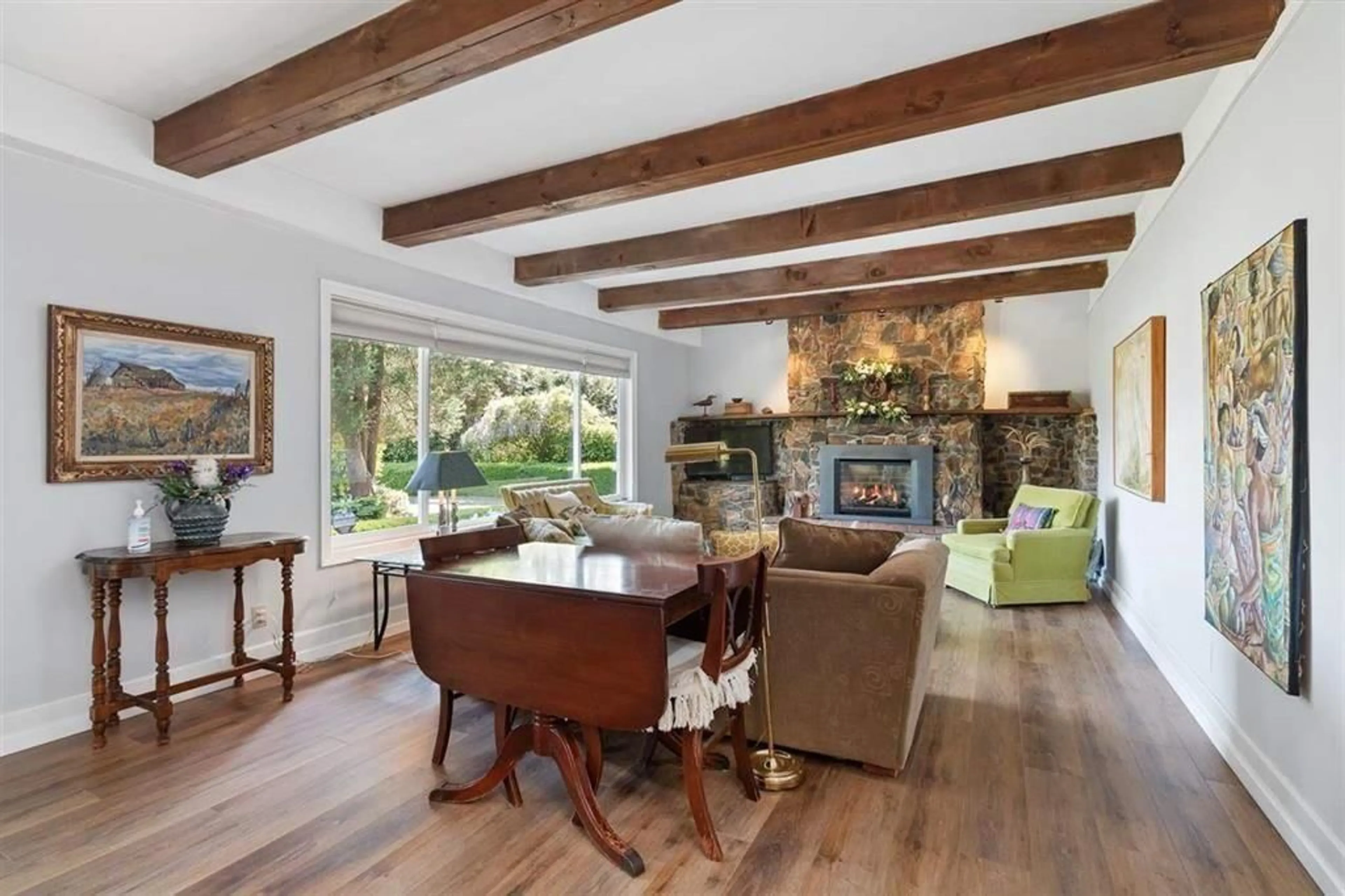 Living room with furniture, wood/laminate floor for 26275 24 AVENUE, Langley British Columbia V4W2V4