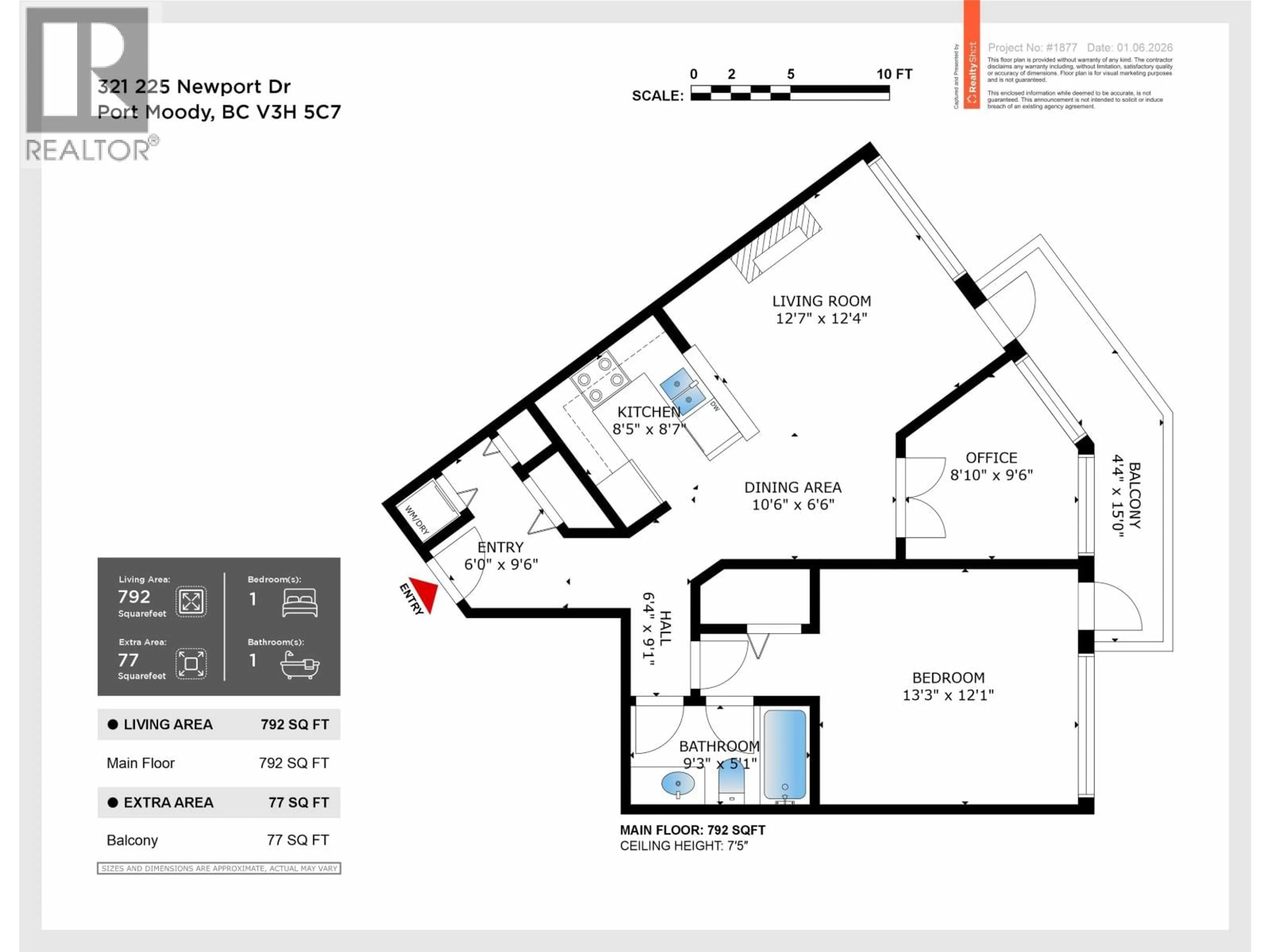 Floor plan for 321 - 225 NEWPORT DRIVE, Port Moody British Columbia V3H5C7