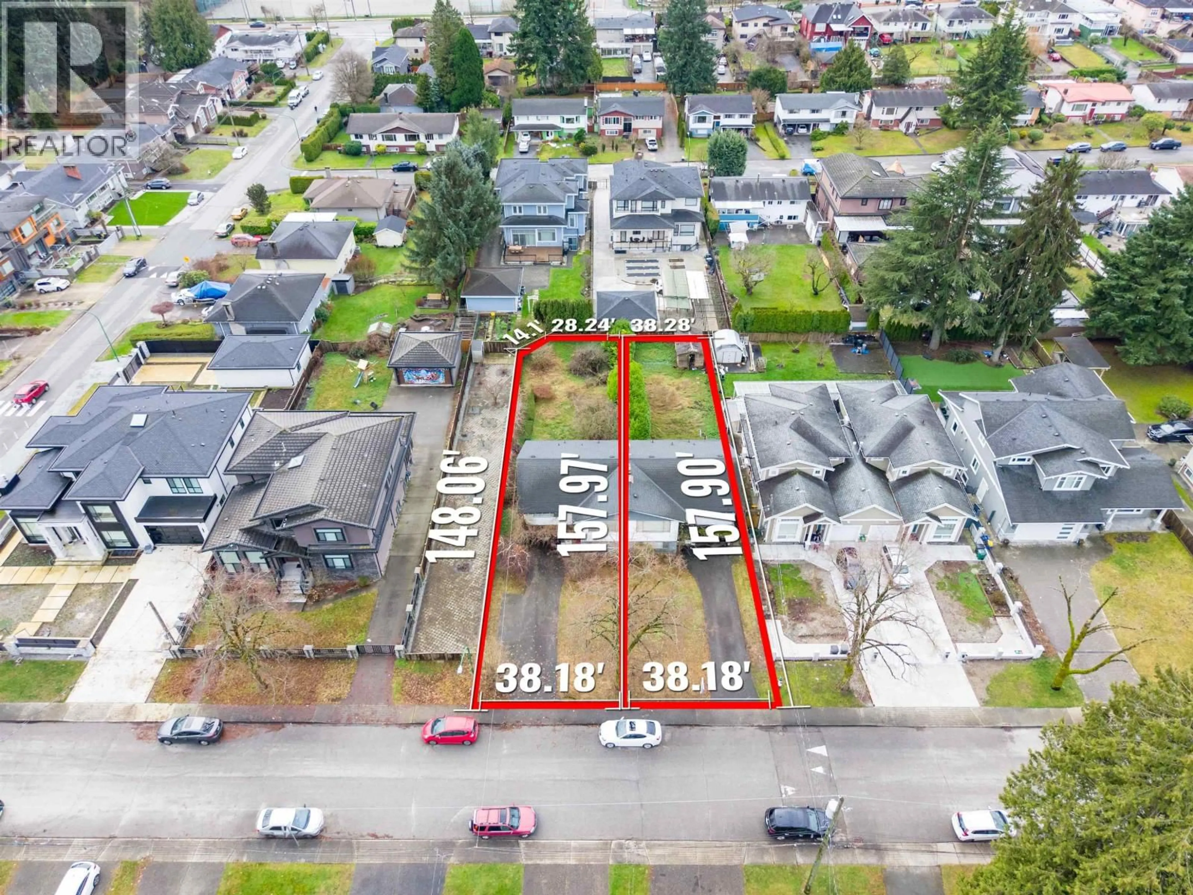 A pic from outside/outdoor area/front of a property/back of a property/a pic from drone, street for LOT A - 4078 FIR STREET, Burnaby British Columbia V5G2A8