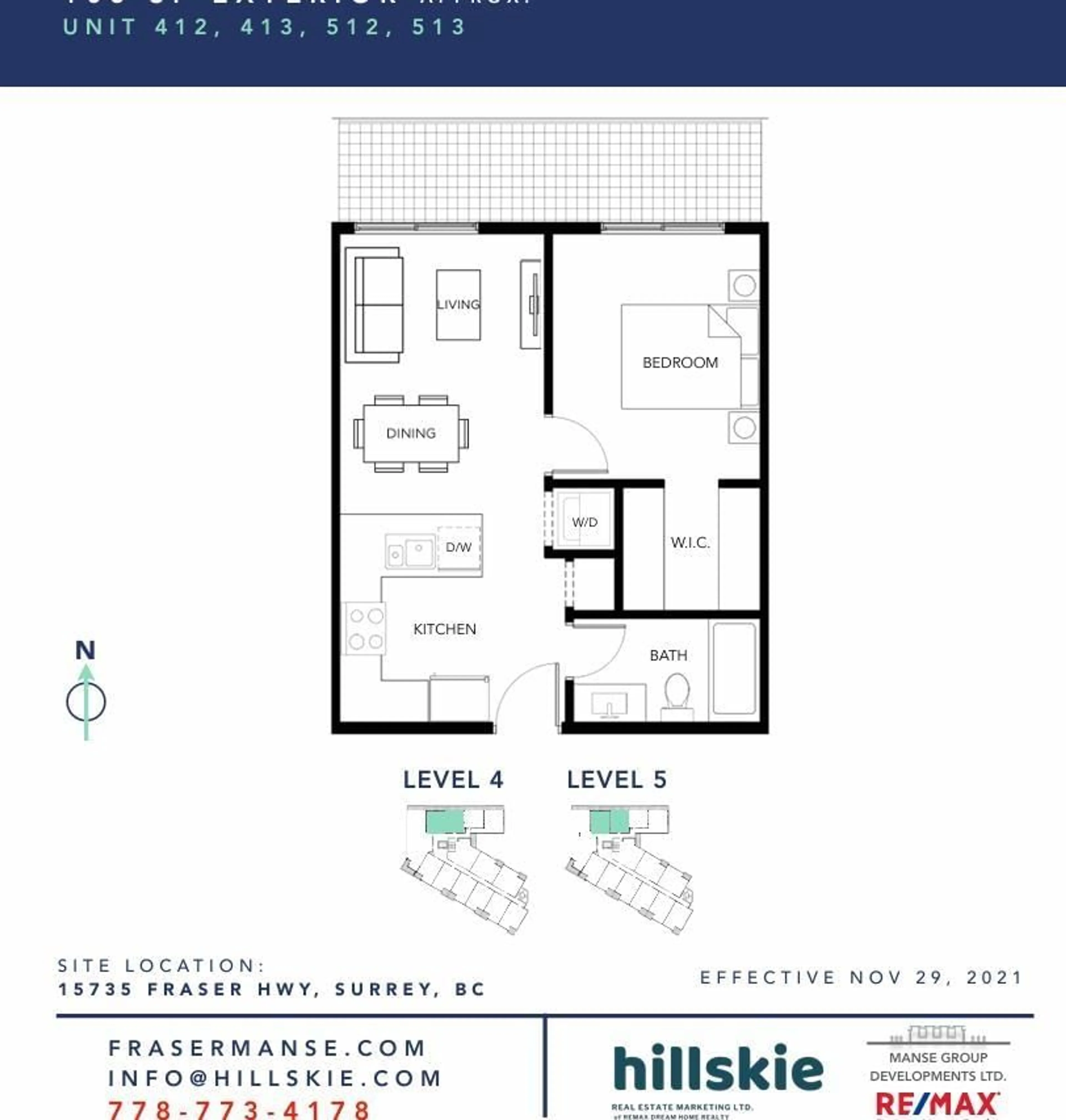 Floor plan for 413 - 15739 FRASER HIGHWAY, Surrey British Columbia V4N1G9