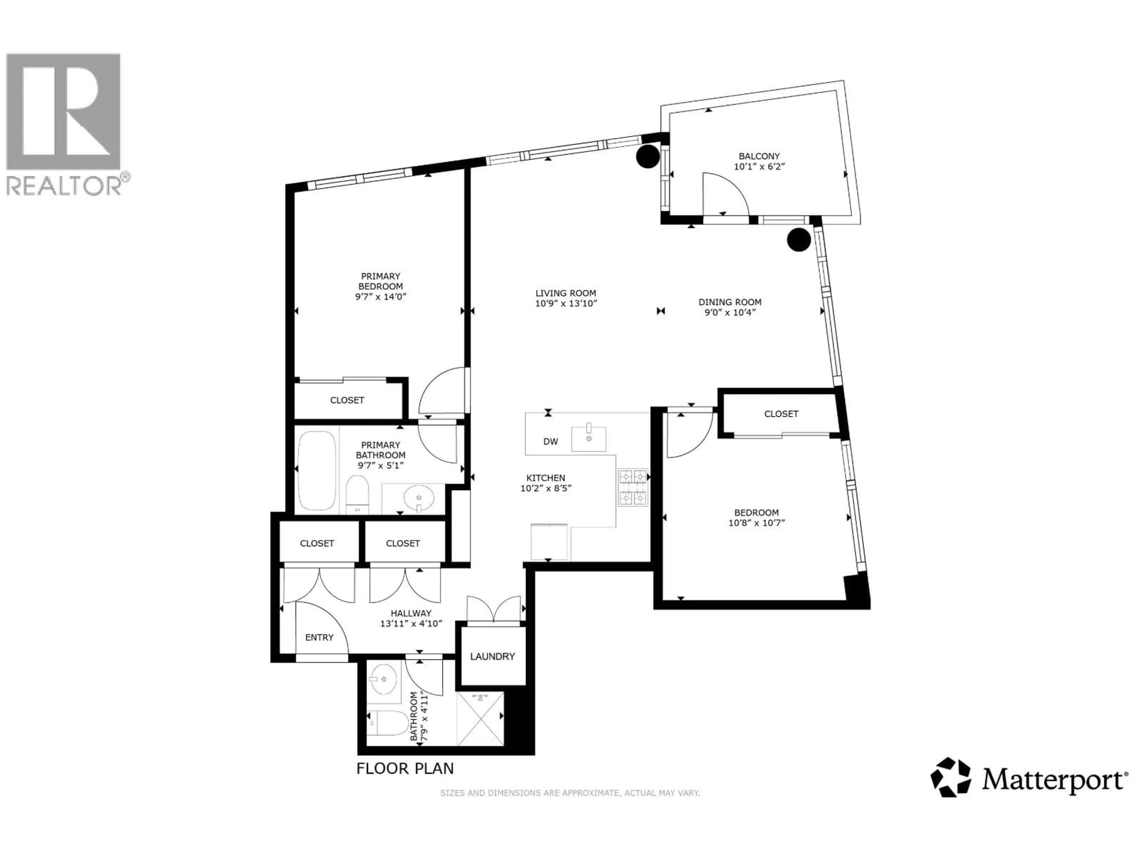 Floor plan for 1102 - 7979 FIRBRIDGE WAY, Richmond British Columbia V6X0K7