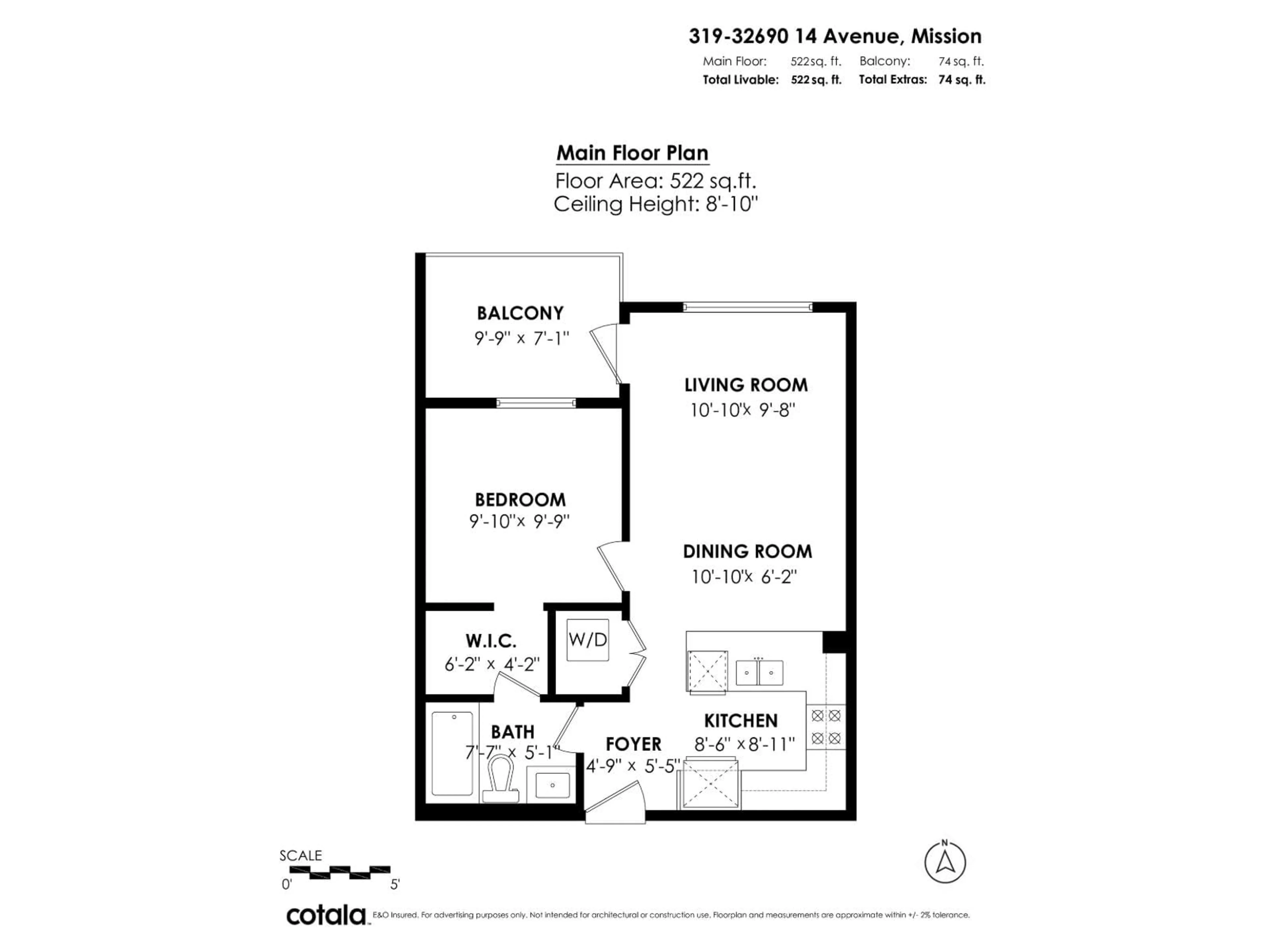 Floor plan for 319 32690 14 AVENUE, Mission British Columbia V2V0K5