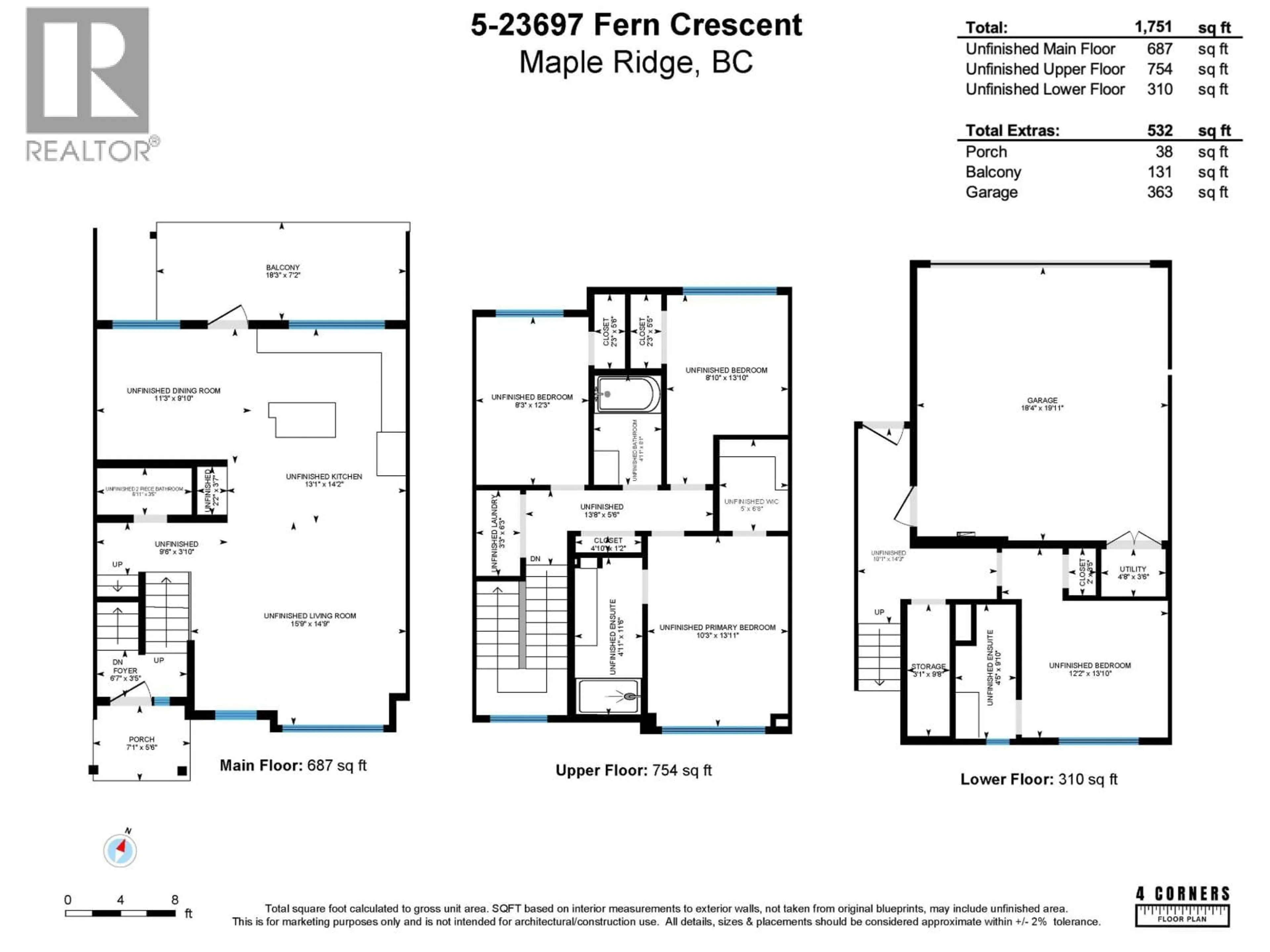 Floor plan for 5 - 23697 FERN CRESCENT, Maple Ridge British Columbia V4R0J4