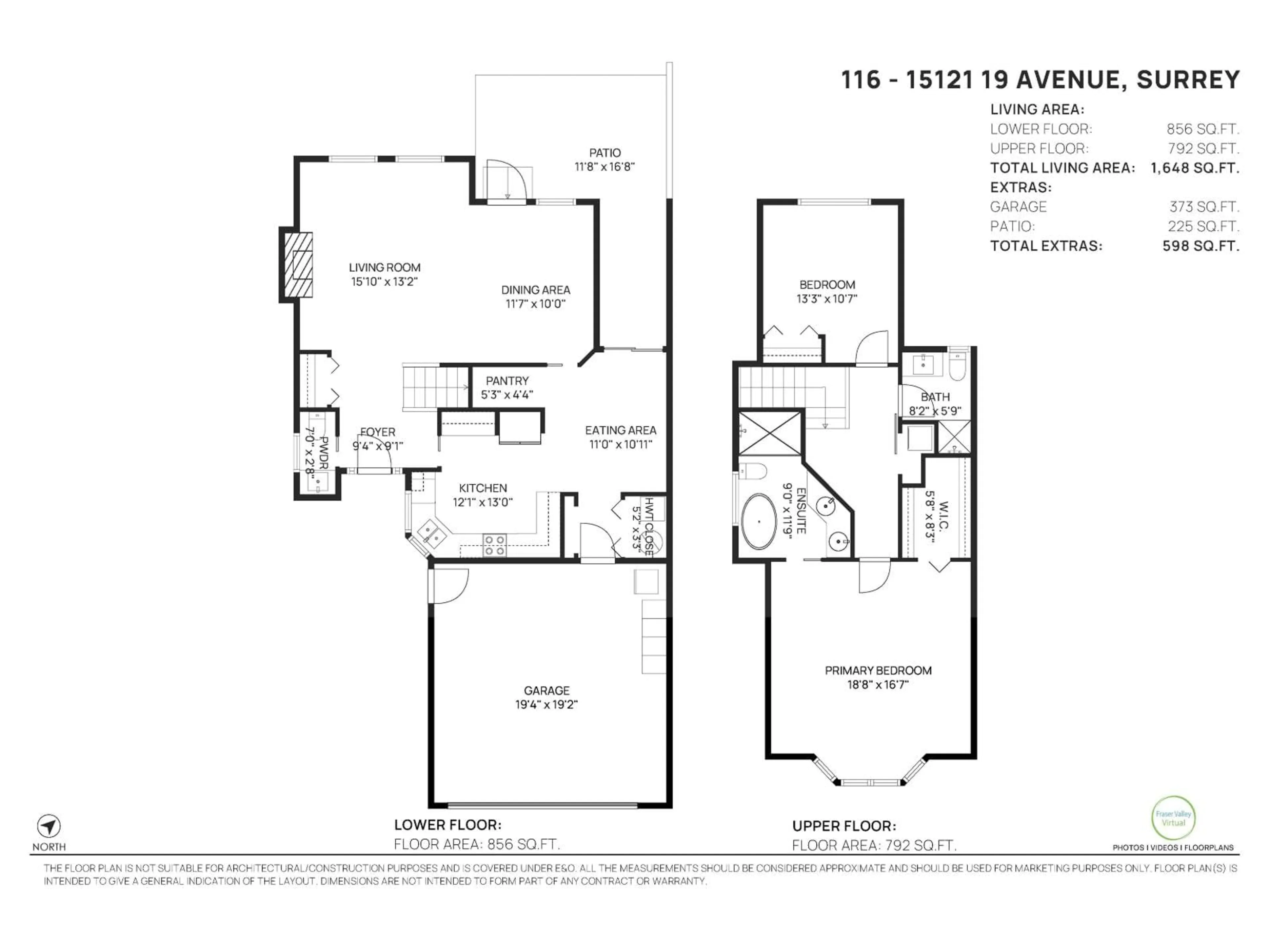 Floor plan for 116 - 15121 19 AVENUE, Surrey British Columbia V4A8J4