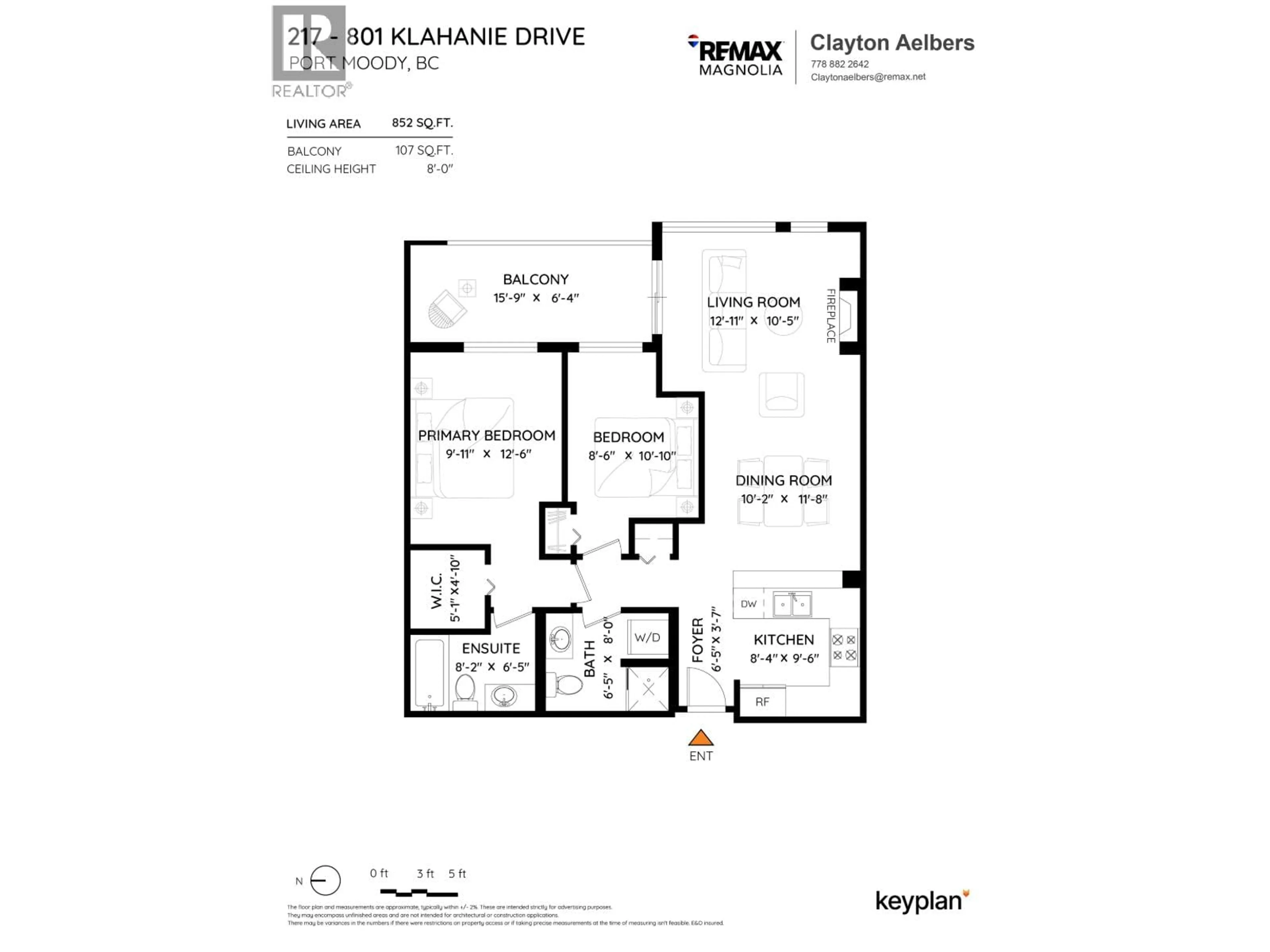 Floor plan for 217 - 801 KLAHANIE DRIVE, Port Moody British Columbia V3H5K4