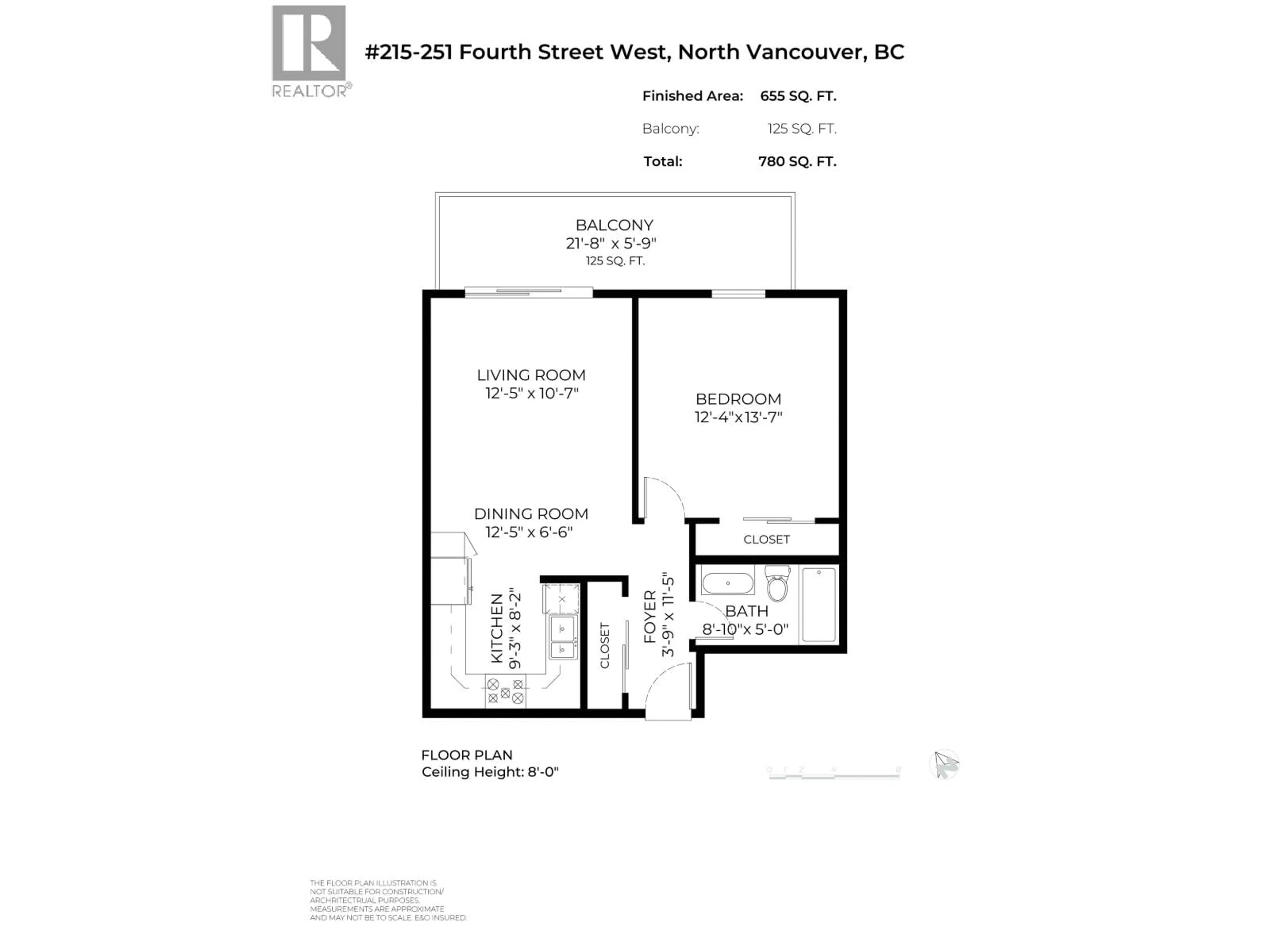 Floor plan for 215 - 251 4TH STREET, North Vancouver British Columbia V7M1H8